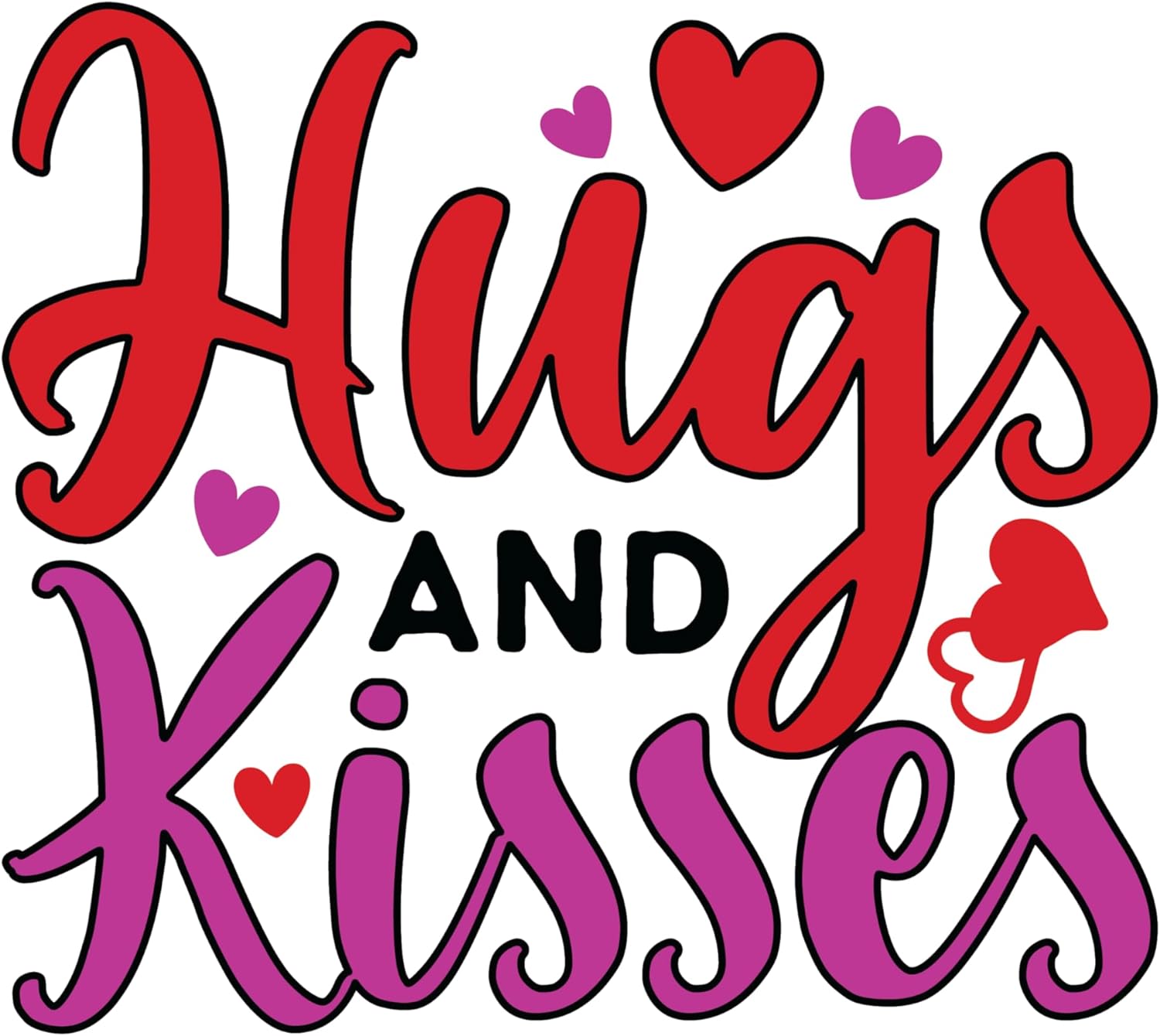 Inspirational Quote Hugs and Kisses Love Motivational Sticker Vinyl Decal Motivation Stickers- 5" Vinyl Sticker Waterproof