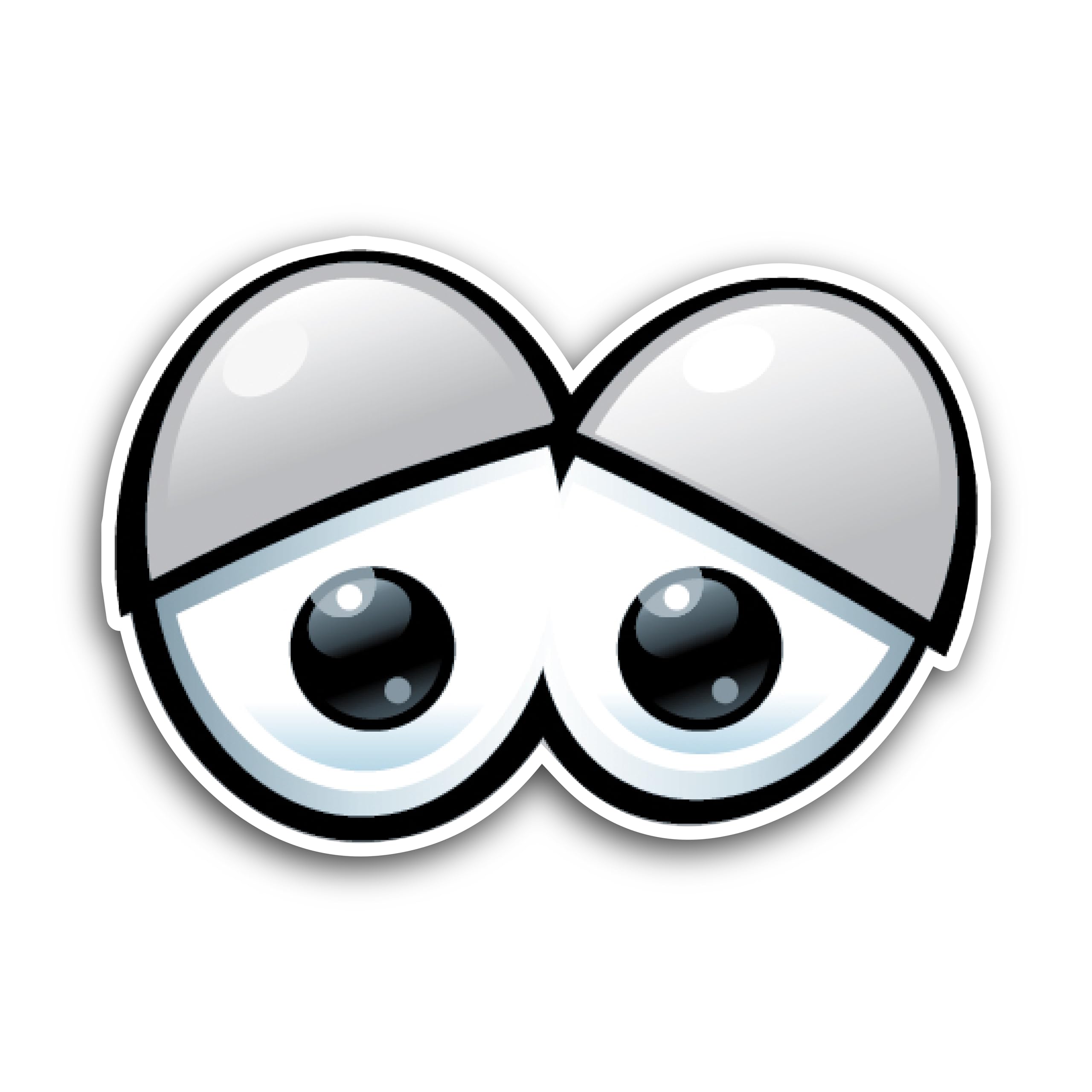 2 (Pieces) 3" and 5" Black Eyes Decal Sticker, Waterproof Vinyl Decals for Many Purpose Like Cars, T