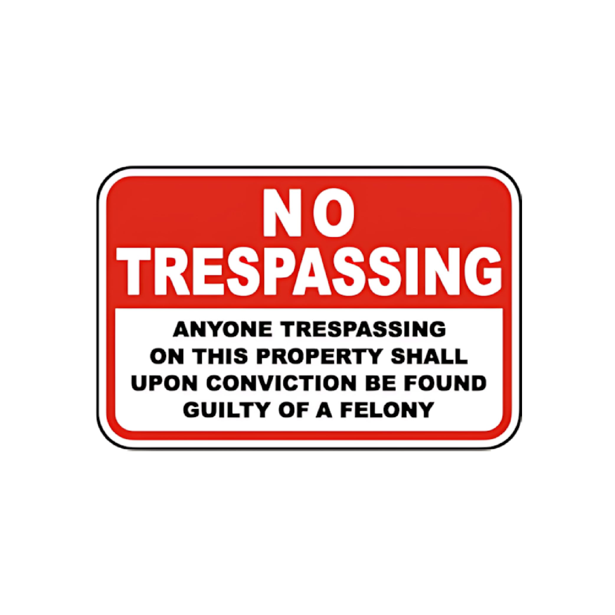 2 (Pieces) 3" and 5" No Trespassing Felony Warning Sticker, Waterproof Vinyl Decals for Many Purpose