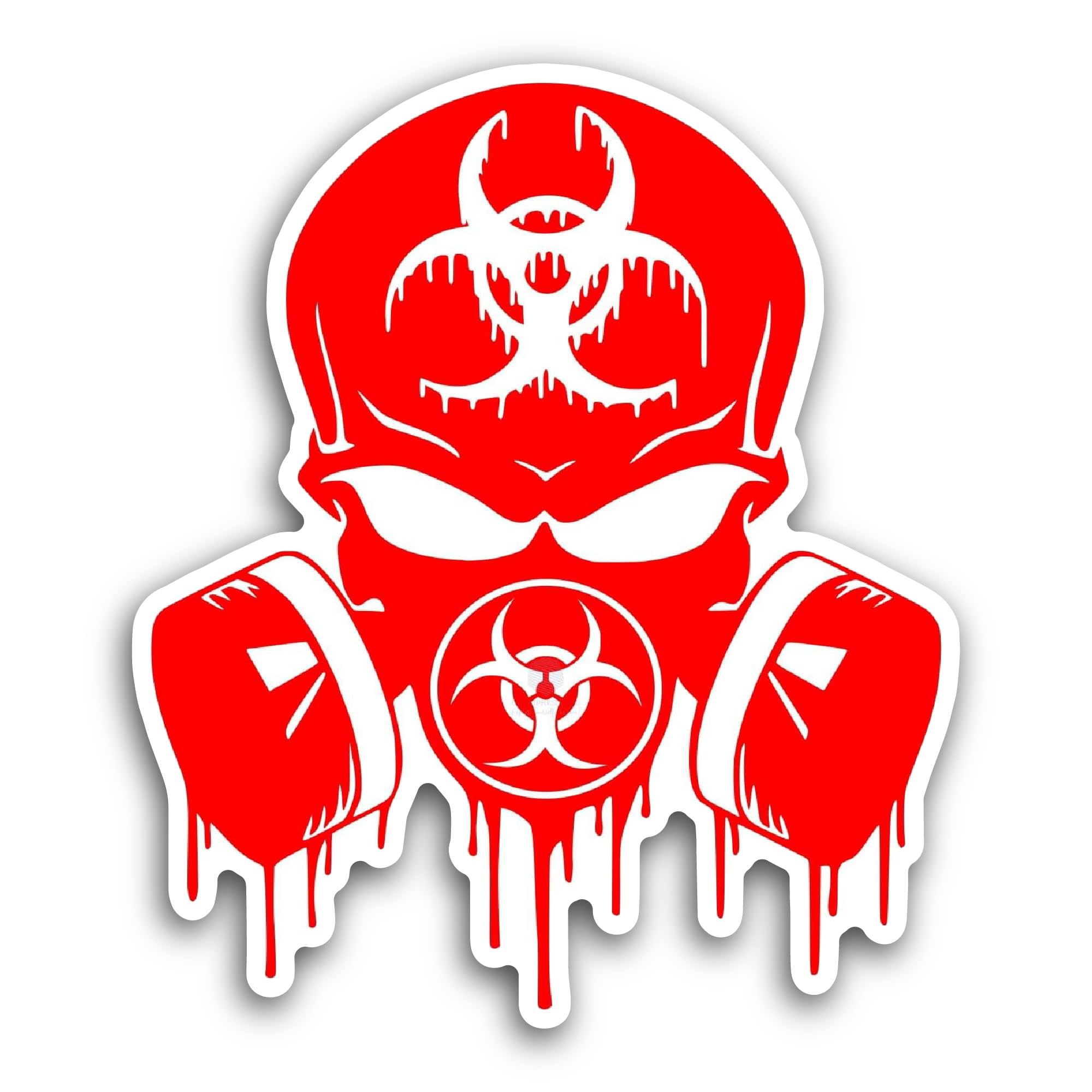 2 (Pieces) 3" and 5" Red Skull Sticker, Waterproof Vinyl Decals for Many Purpose Like Cars, Trucks,