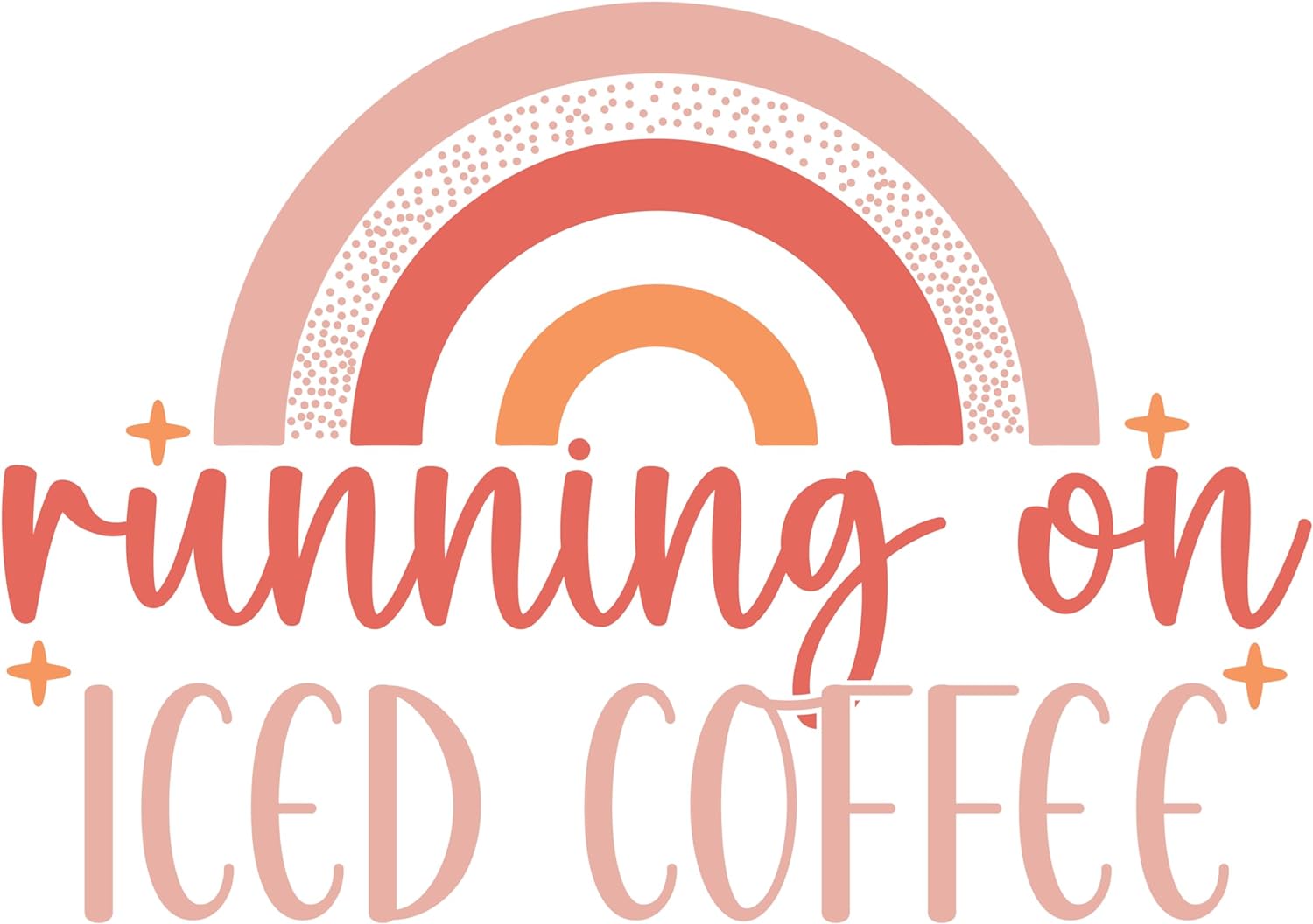 Inspirational Quote "Running On Iced Coffee" Motivational Sticker Vinyl Decal Motivation Stickers- 5" Vinyl Sticker Waterproof