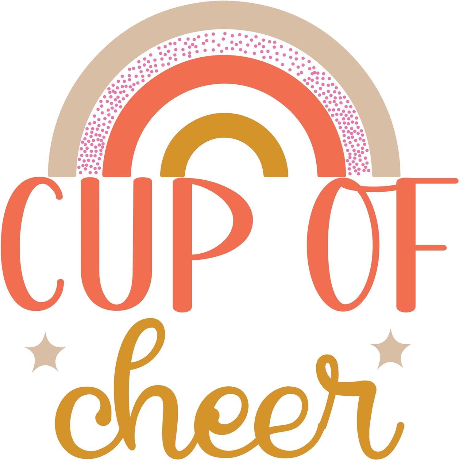Inspirational Quote "Coffee of Cheer" Motivational Sticker Vinyl Decal Motivation Stickers- 5" Vinyl Sticker Waterproof