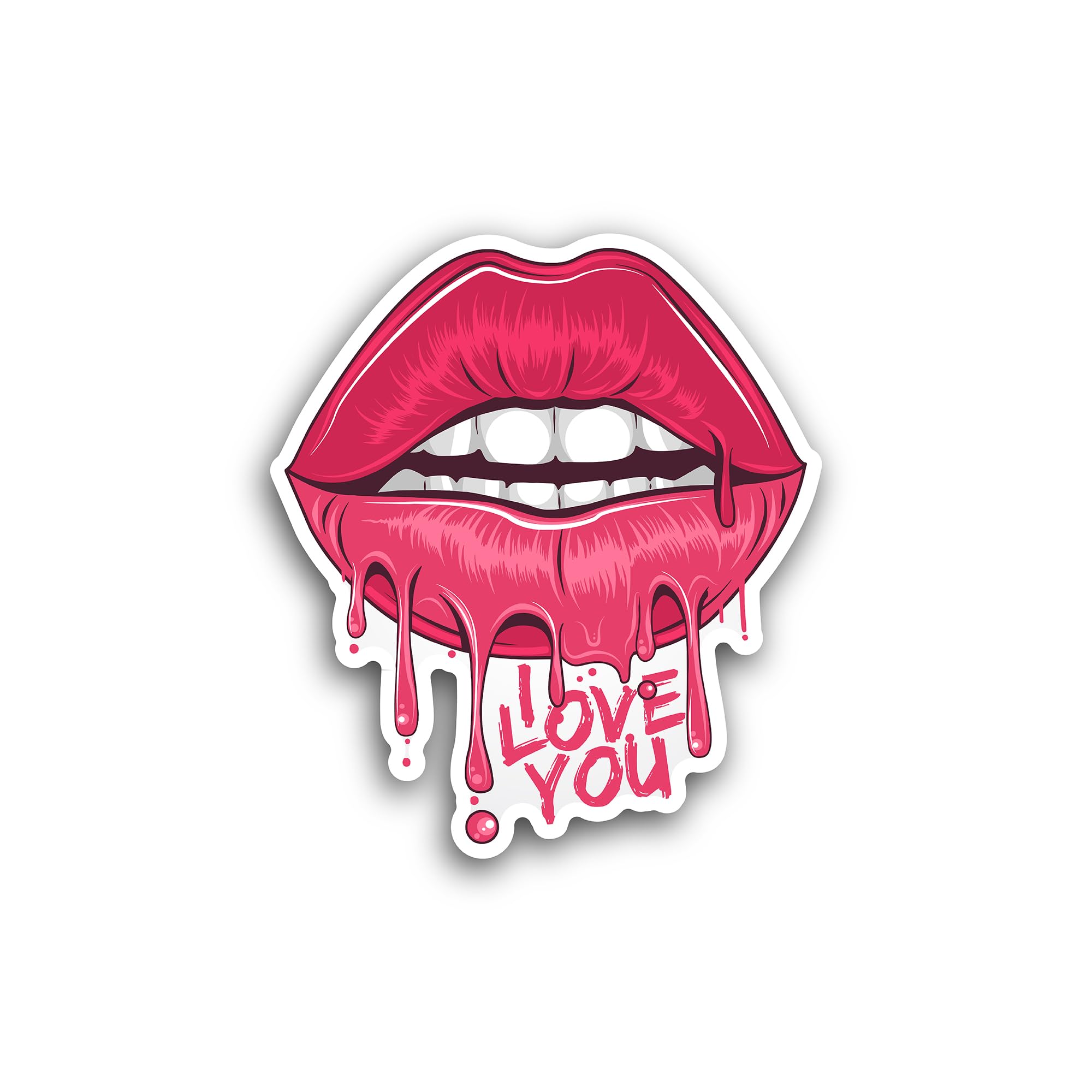 2 (Pieces) 3" and 5" I Love You Lips Sticker, Waterproof Vinyl Decals for Many Purpose Like Cars, Tr