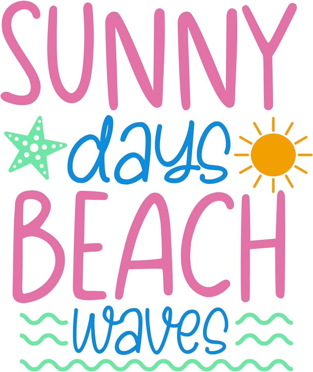 Inspirational Quote "Sunny Days Beach Waves" Motivational Sticker Vinyl Decal Motivation Stickers- 5" Vinyl Sticker Waterproof