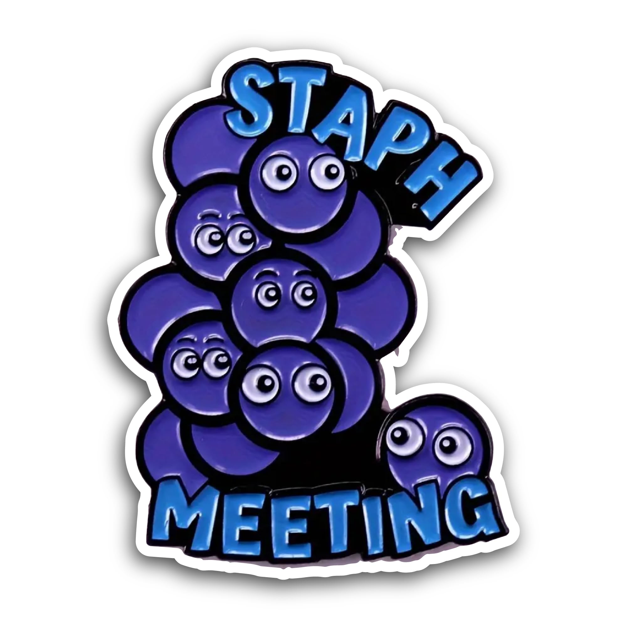2 (Pieces) 3" and 5" Staph Meeting Text Sticker, Waterproof Vinyl Decals for Many Purpose Like Cars,