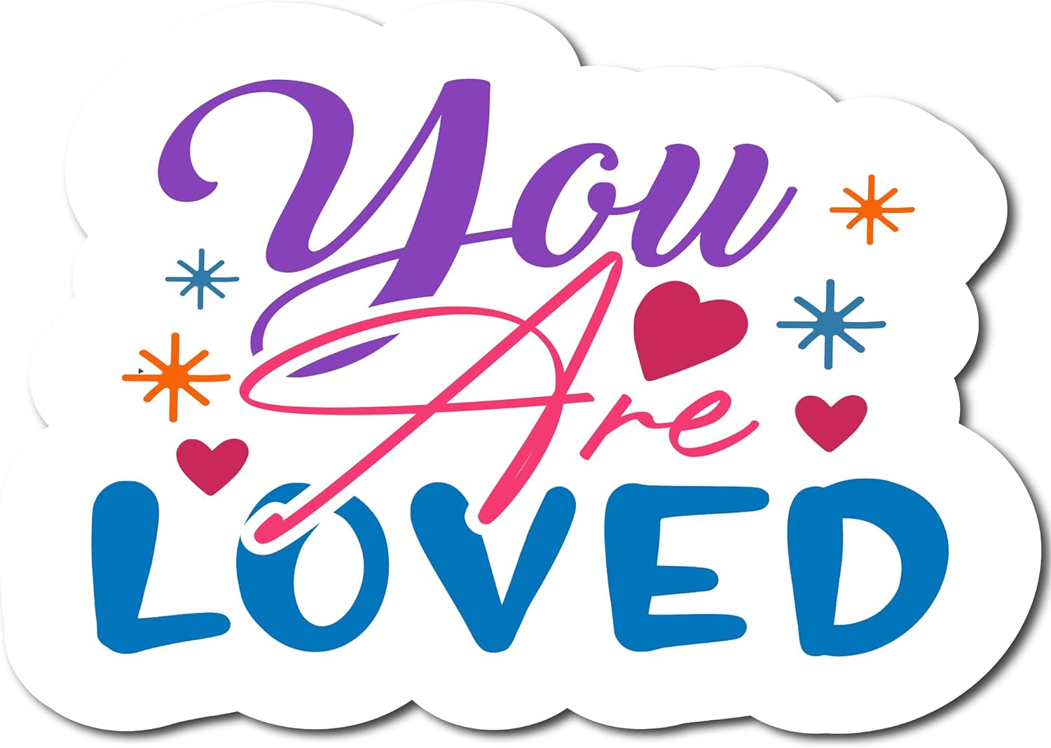Inspirational Quote "You are Loved Icon" Motivational Sticker Vinyl Decal Motivation Stickers- 5" Vinyl Sticker Waterproof