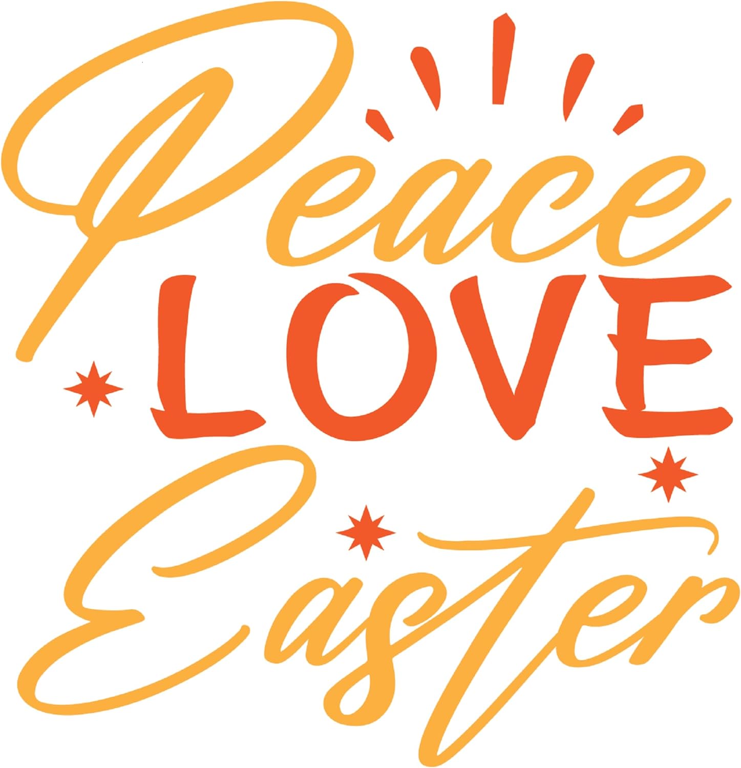 Inspirational Quote "Peace Love Easter" Motivational Sticker Vinyl Decal Motivation Stickers- 5" Vinyl Sticker Waterproof