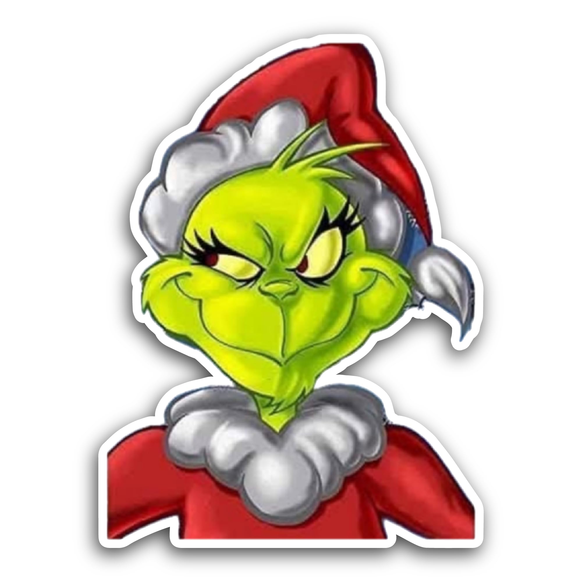 2 (Pieces) 3" and 5" Grinch Sticker, Waterproof Vinyl Decals for Many Purpose Like Cars, Trucks, Lap