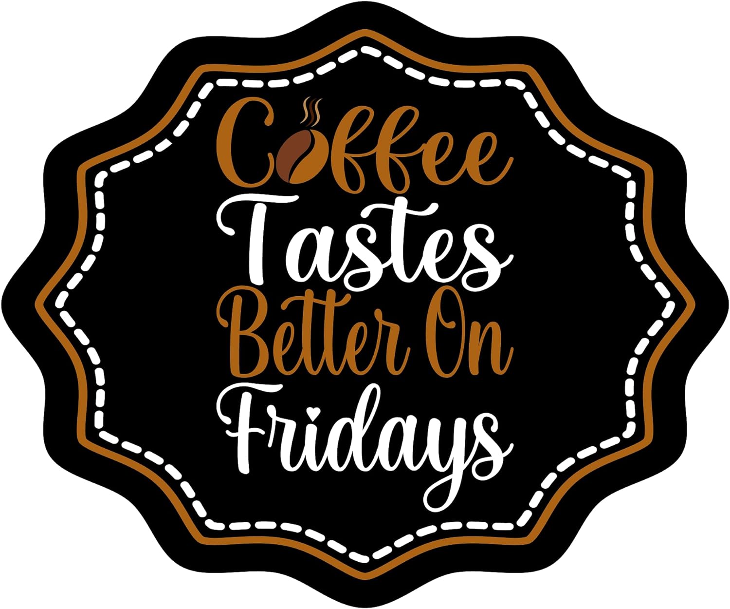 Inspirational Quote "Coffee Tastes Better On Fridays" Motivational Sticker Vinyl Decal Motivation Stickers- 5" Vinyl Sticker Waterproof