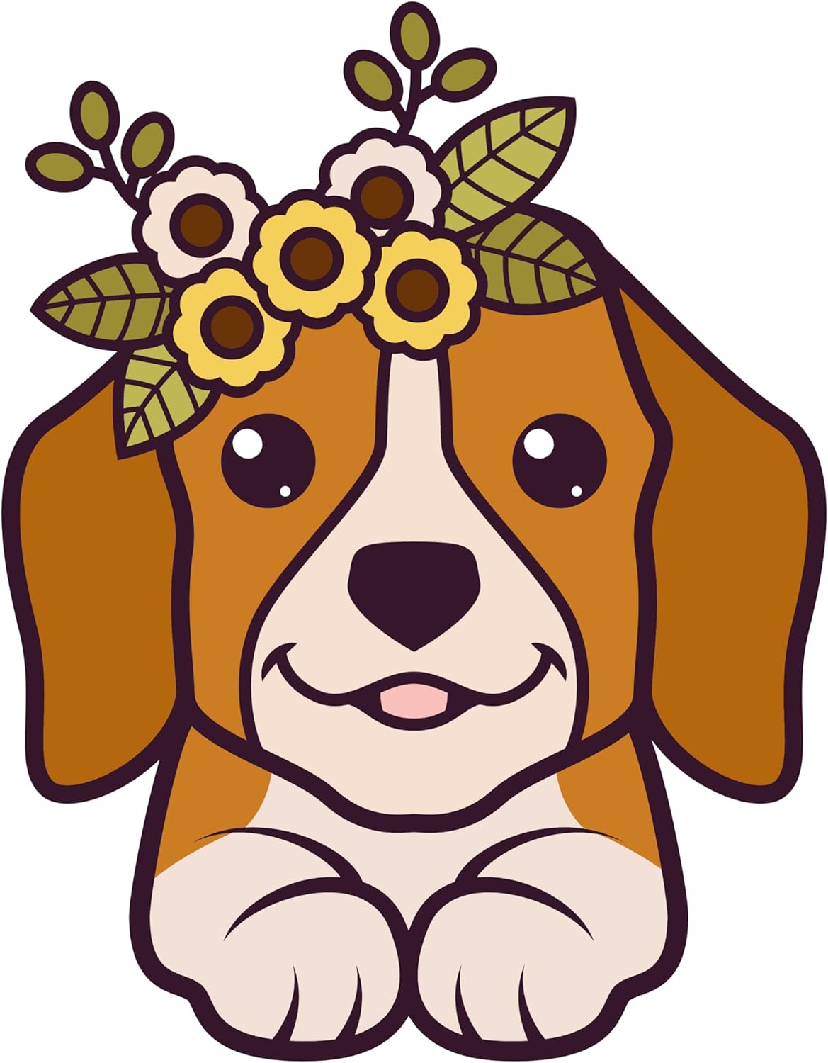 Inspirational Quote "Brown Cute Dog" Motivational Sticker Vinyl Decal Motivation Stickers- 5" Vinyl Sticker Waterproof