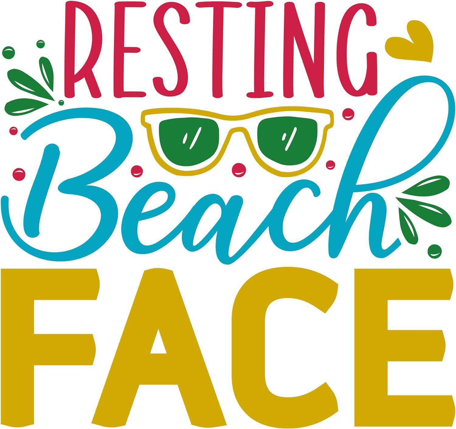 Inspirational Quote "Resting Beach Face" Motivational Sticker Vinyl Decal Motivation Stickers- 5" Vinyl Sticker Waterproof