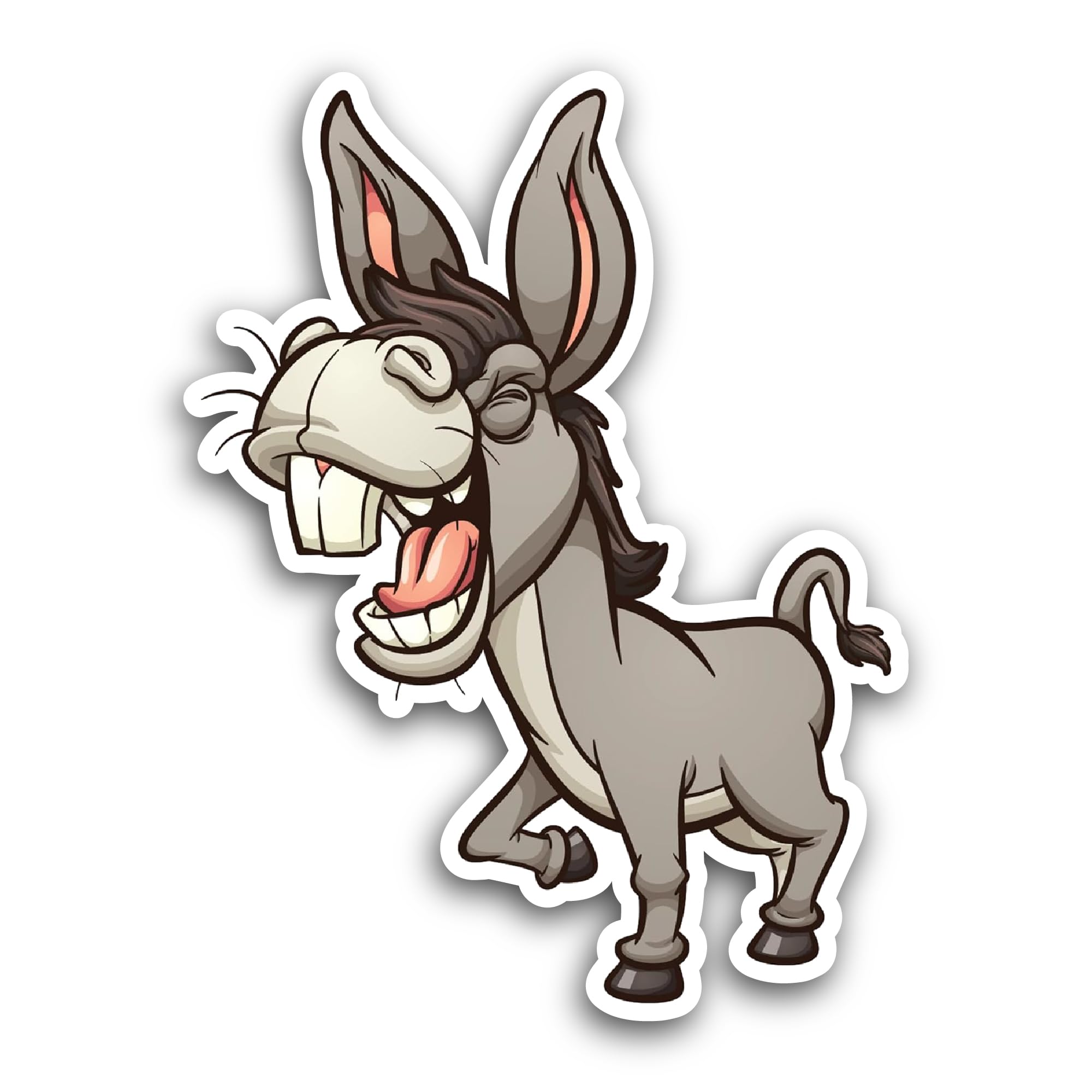 2 (Pieces) 3" and 5" Cartoon Donkey Sticker, Waterproof Vinyl Decals for Many Purpose Like Cars, Tru