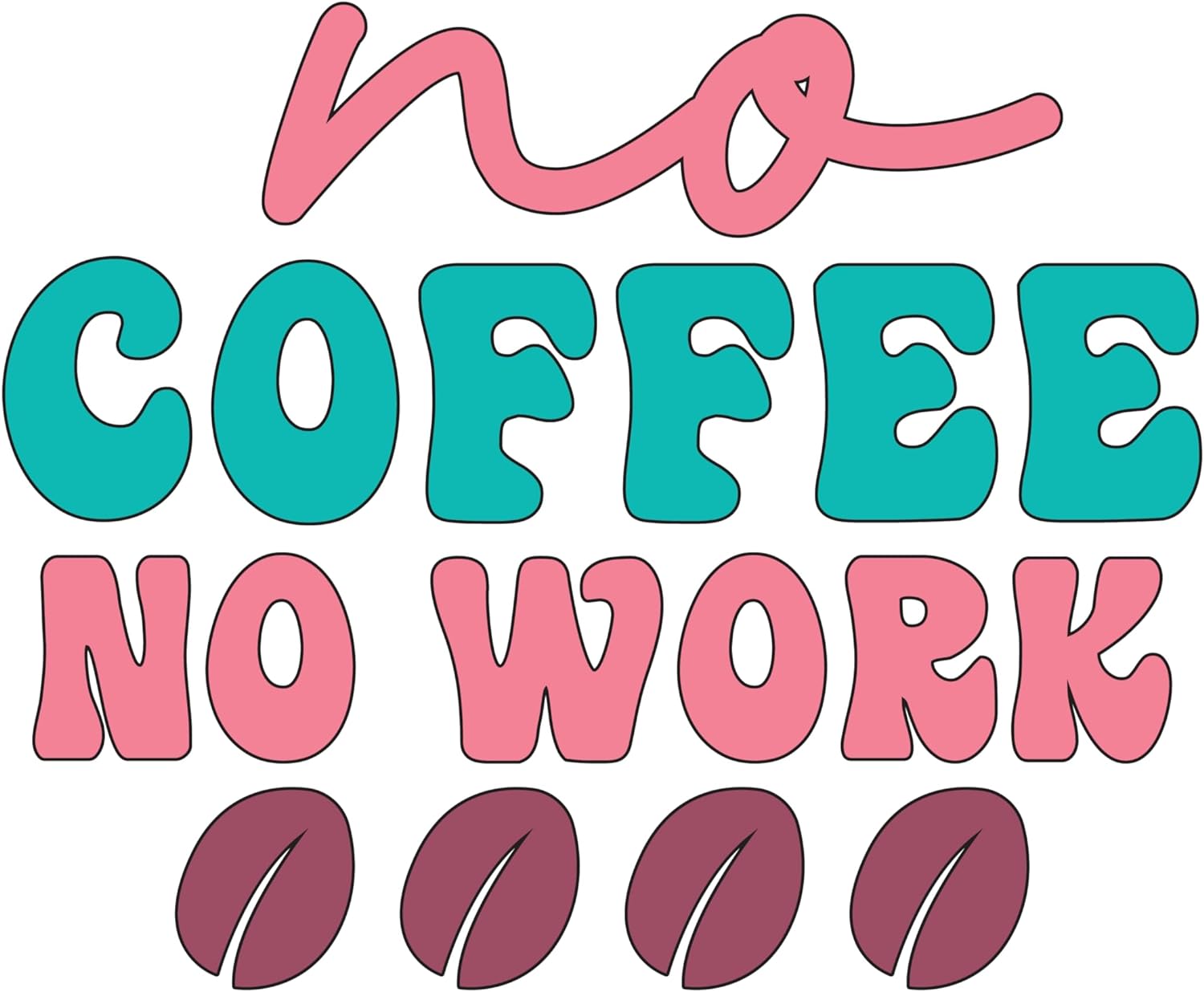 Inspirational Quote "No Coffee No Work" Motivational Sticker Vinyl Decal Motivation Stickers- 5" Vinyl Sticker Waterproof