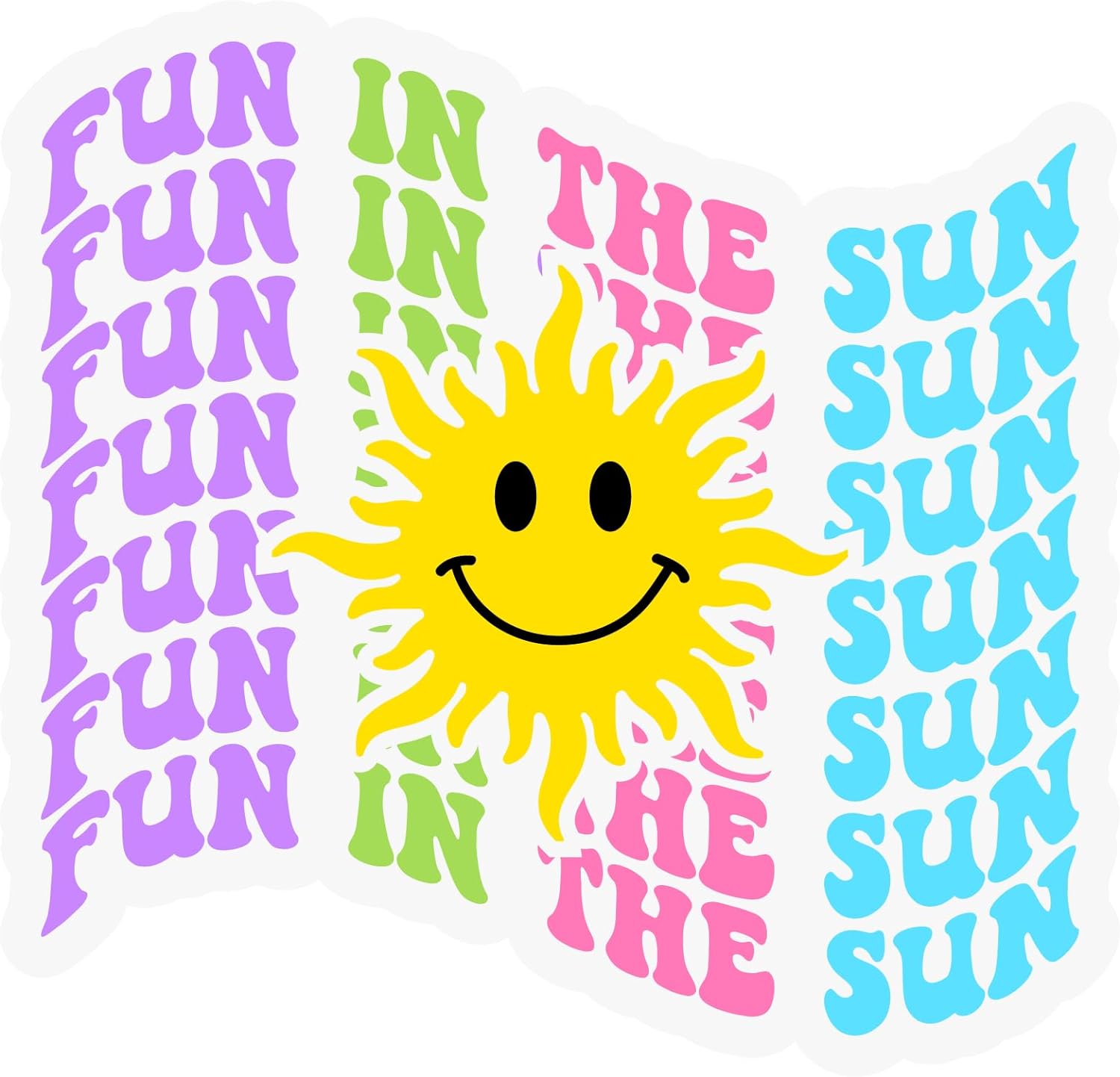 Inspirational Quote "Fun in The Sun" Motivational Sticker Vinyl Decal Motivation Stickers- 5" Vinyl Sticker Waterproof