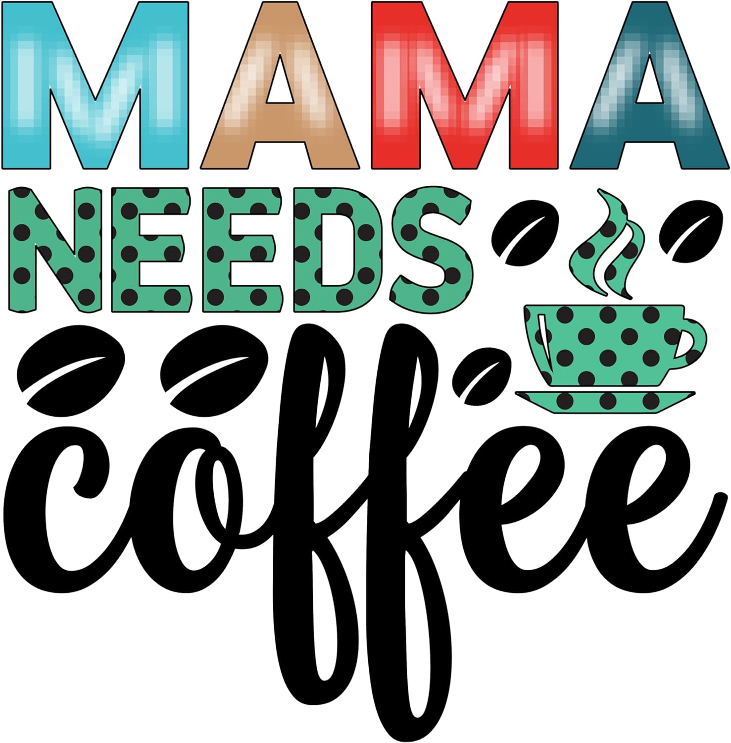 Inspirational Quote "Mama Needs Coffee Amazing Style" Motivational Sticker Vinyl Decal Motivation Stickers- 5" Vinyl Sticker Waterproof