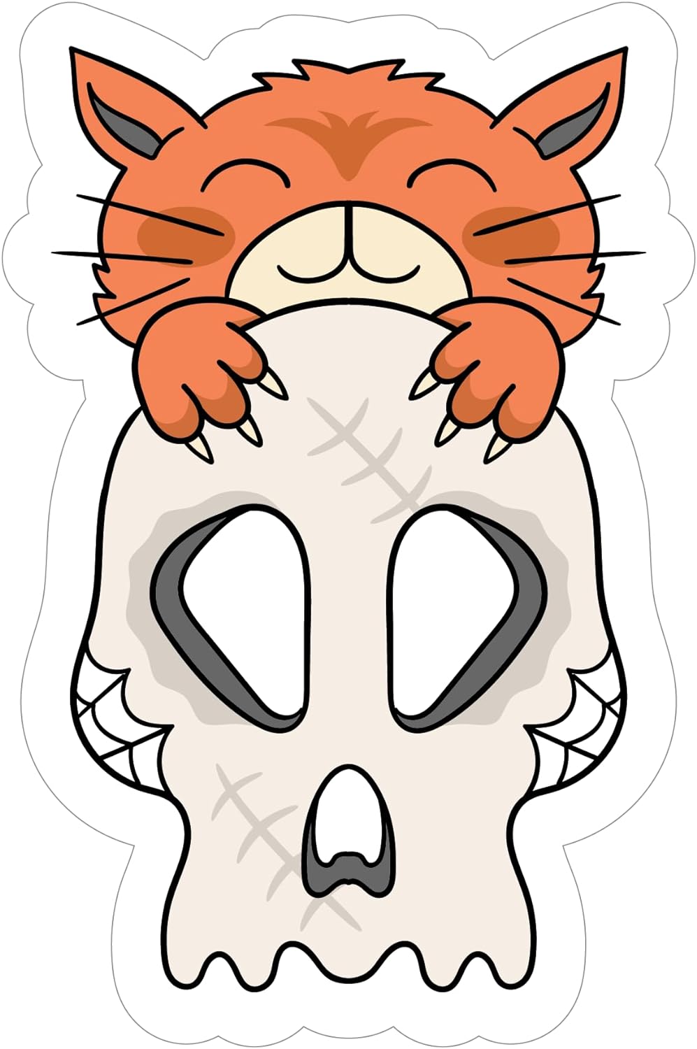 Inspirational Quote Skull with Cute Cat Motivational Sticker Vinyl Decal Motivation Stickers- 5" Vinyl Sticker Waterproof