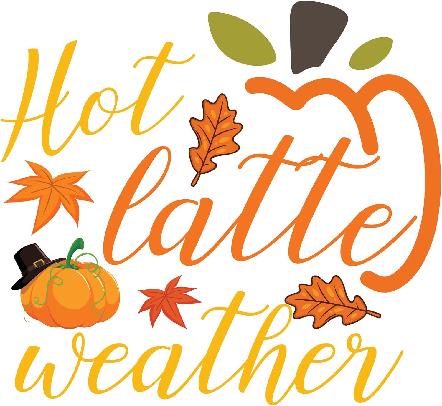 Inspirational Quote Hot Latte Weather Pumpkin Motivational Sticker Vinyl Decal Motivation Stickers- 5" Vinyl Sticker Waterproof