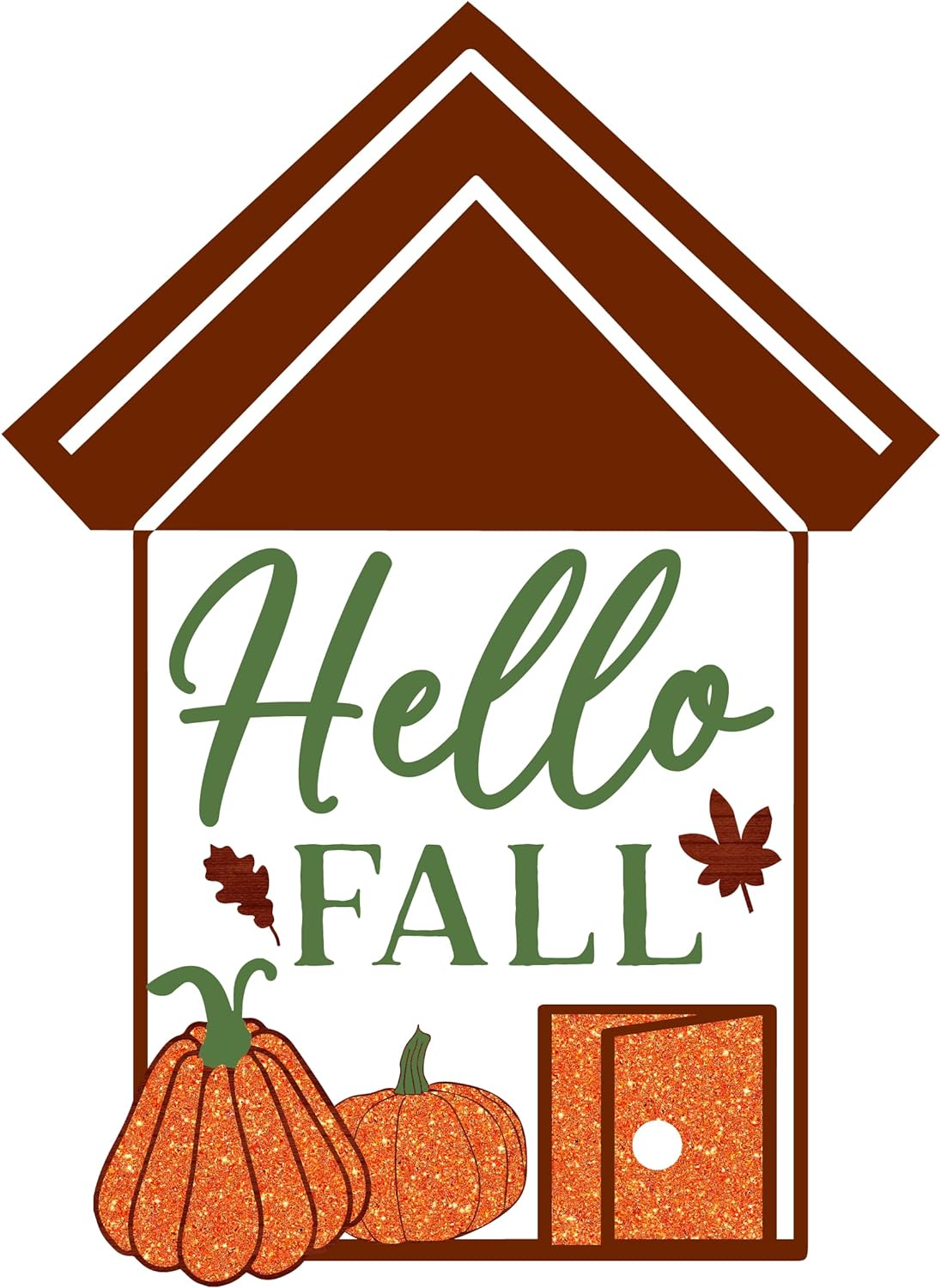 Inspirational Quote Hello Fall Pumpkin House Motivational Sticker Vinyl Decal Motivation Stickers- 5" Vinyl Sticker Waterproof