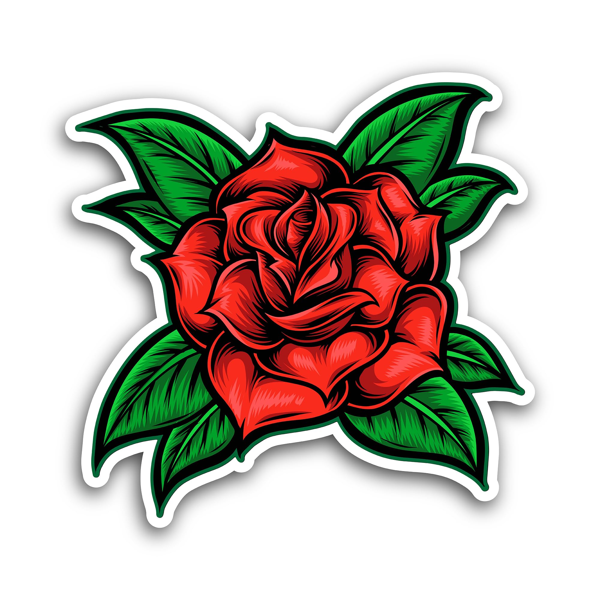 2 (Pieces) 3" and 5" Red Rose Sticker, Waterproof Vinyl Decals for Many Purpose Like Cars, Trucks, L