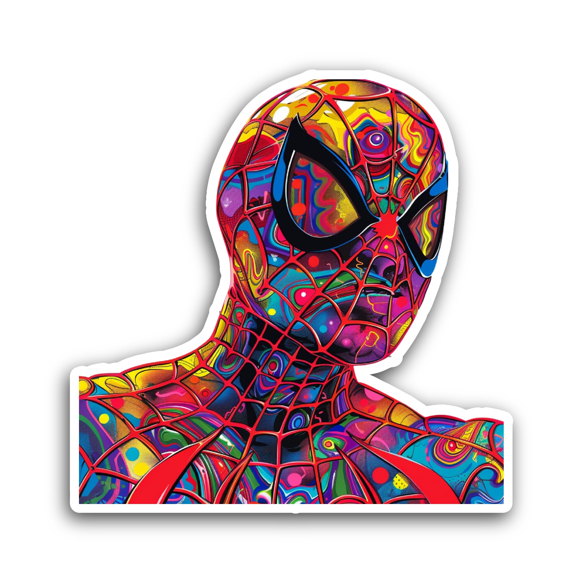 2 (Pieces) 3" and 5" Colorful Spider Sticker, Waterproof Vinyl Decals for Many Purpose Like Cars, Tr