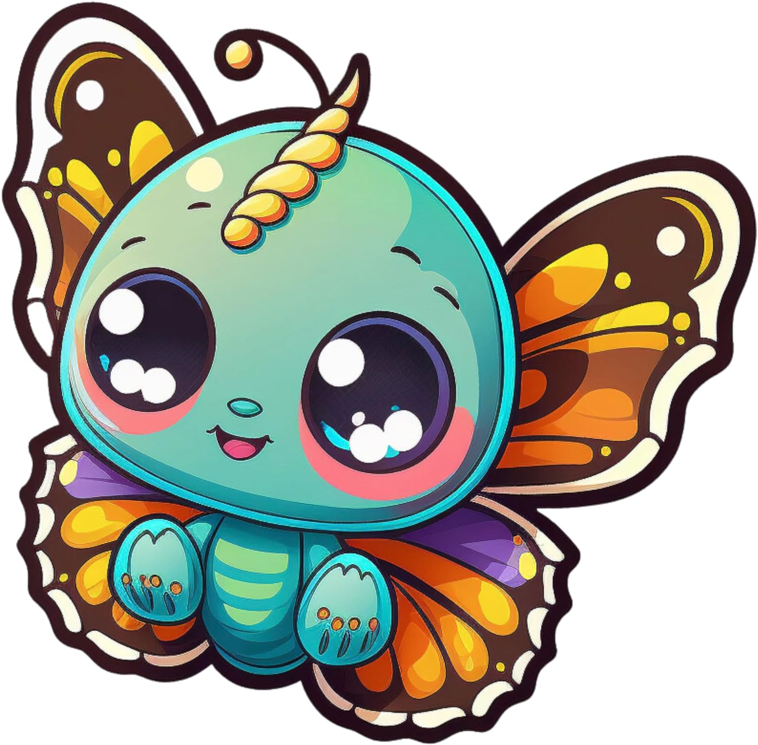 Inspirational Quote Cute Baby Butterfly Cartoon Vector Motivational Sticker Vinyl Decal Motivation Stickers- 5" Vinyl Sticker Waterproof