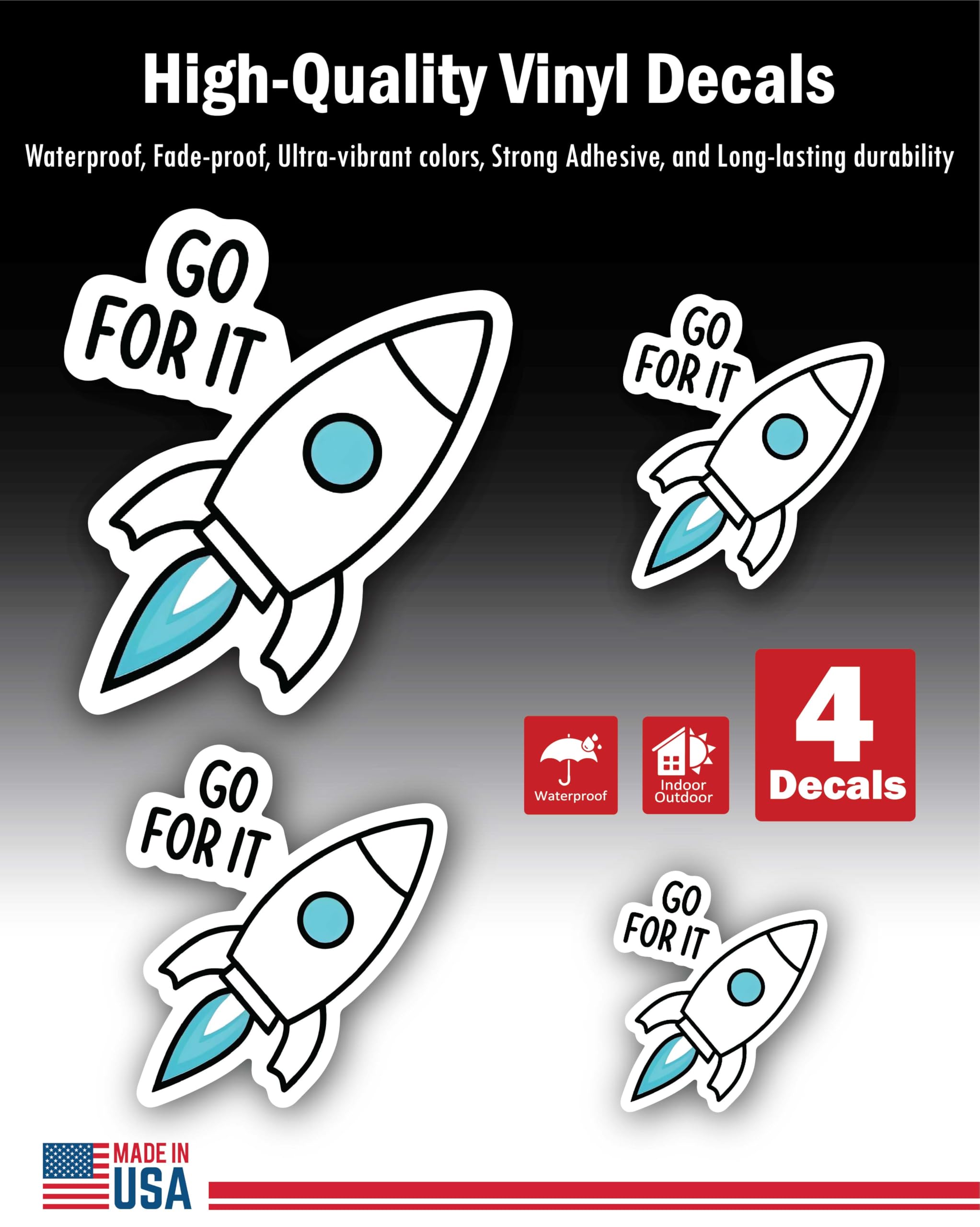 2 (Pieces) 3" and 5" Stickers n Decals Yes You Can The Great Gift - Motivational Sticker Vinyl Decal