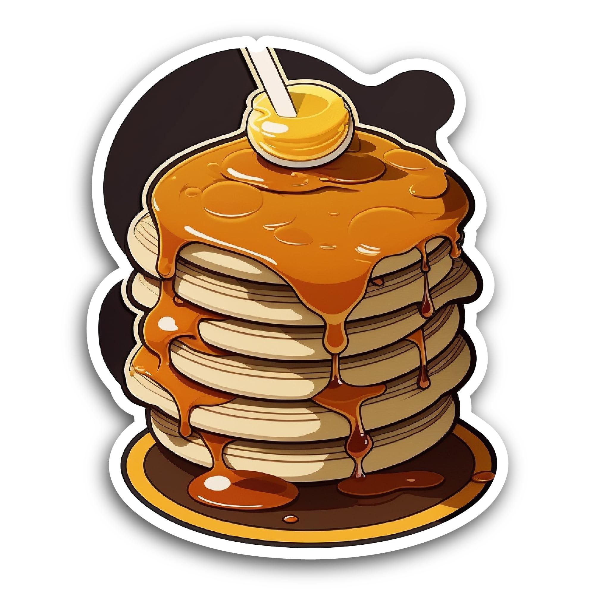 2 (Pieces) 3" and 5" Stack of Pancakes Sticker, Waterproof Vinyl Decals for Many Purpose Like Cars,