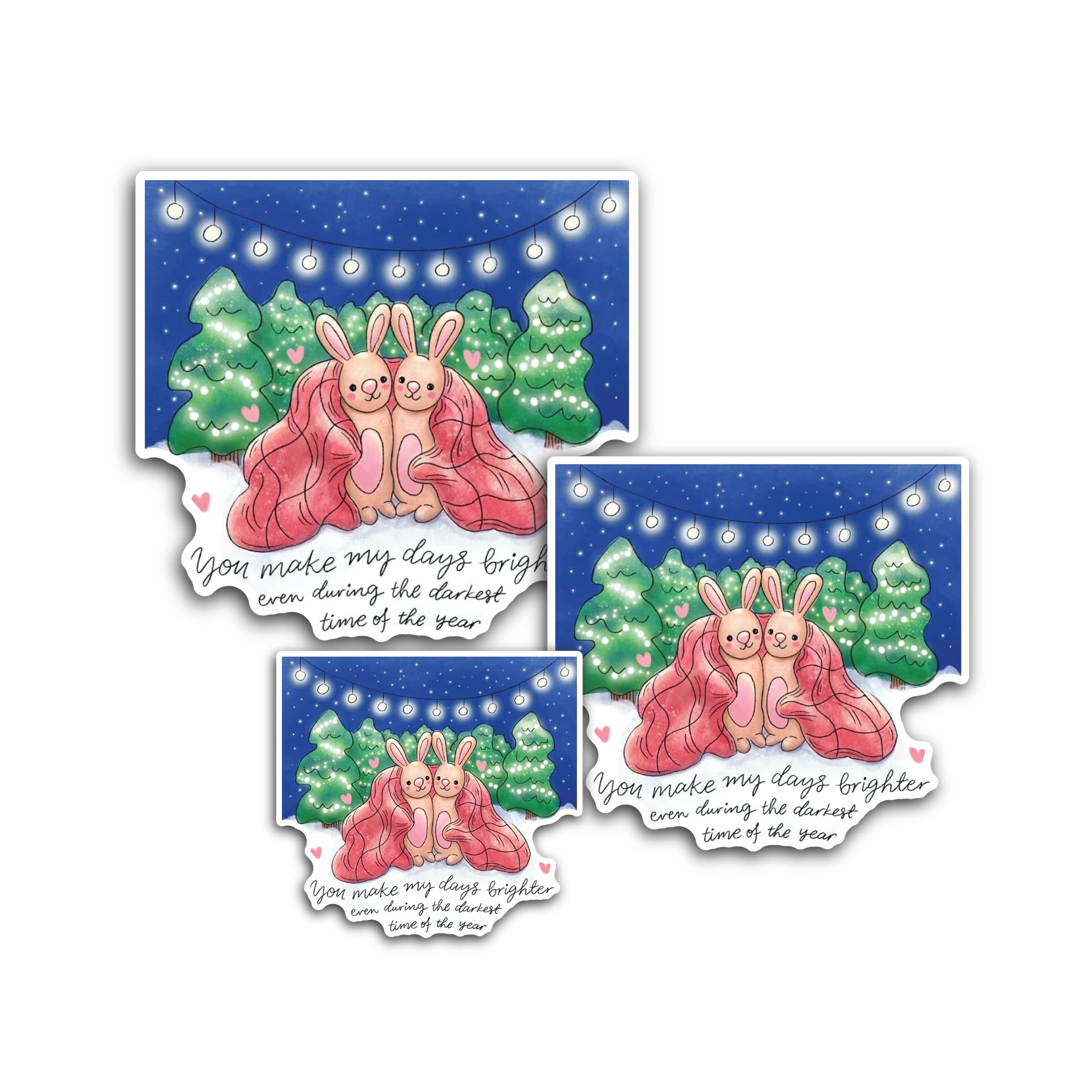 2 (Pieces) 3" and 5" Four Fingers Up Outline Sticker, Waterproof Vinyl Decals for Many Purpose Like