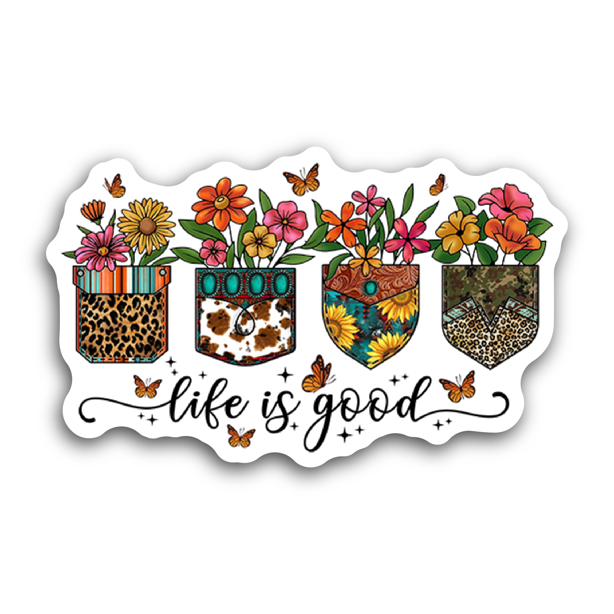 2 (Pieces) 3" and 5" Life is Good Sticker, Waterproof Vinyl Decals for Many Purpose Like Cars, Truck