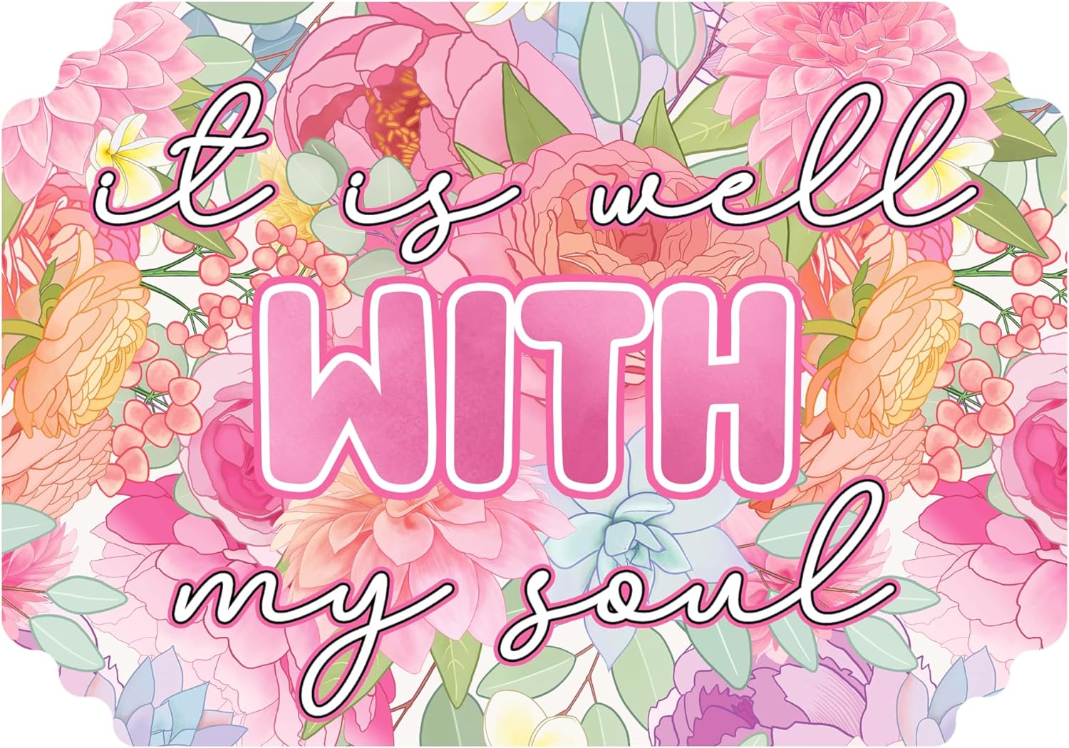 Inspirational Quote "It is Well With My Soul" Motivational Sticker Vinyl Decal Motivation Stickers- 5" Vinyl Sticker Waterproof
