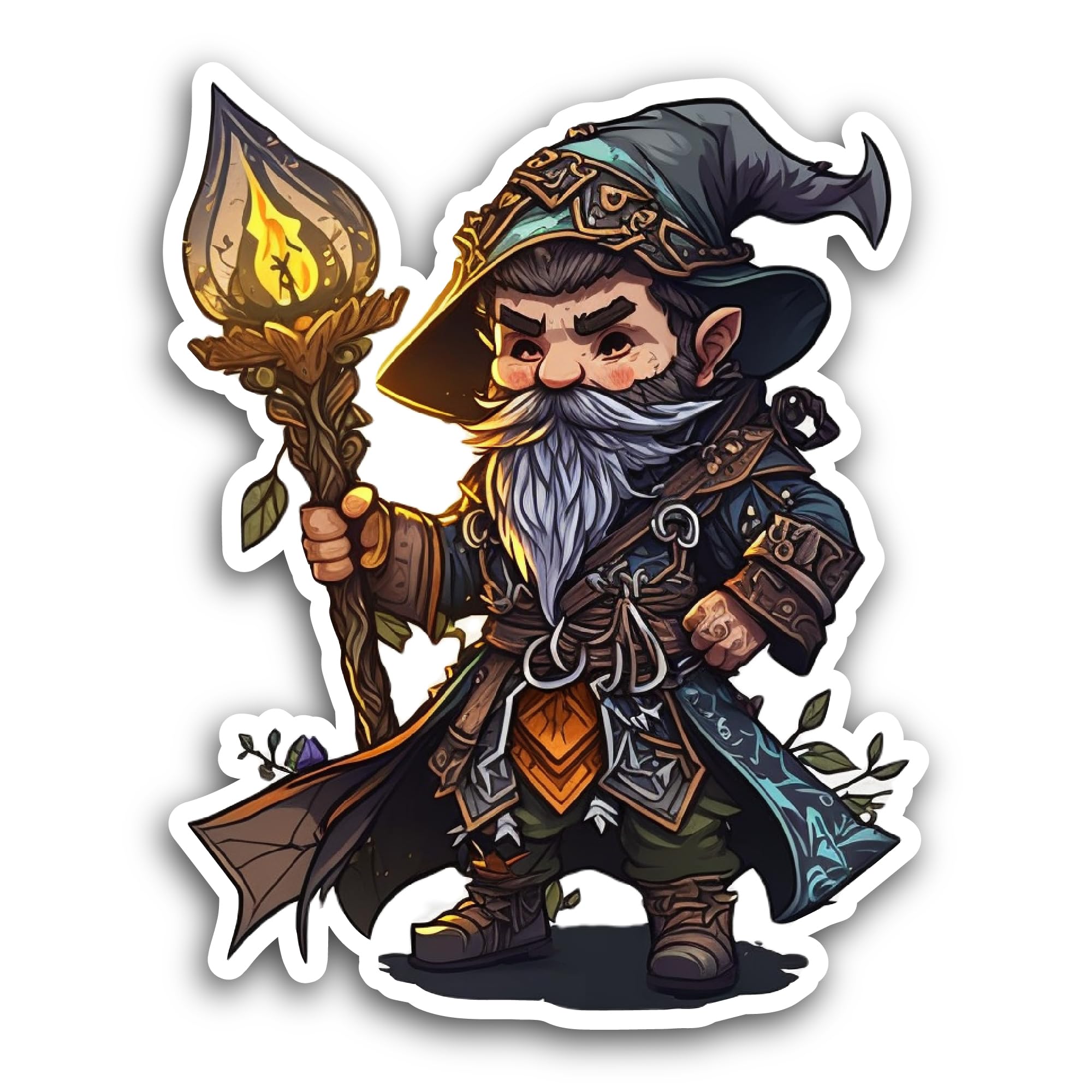 2 (Pieces) 3" and 5" Wizard with A Big Hat Sticker, Waterproof Vinyl Decals for Many Purpose Like Ca