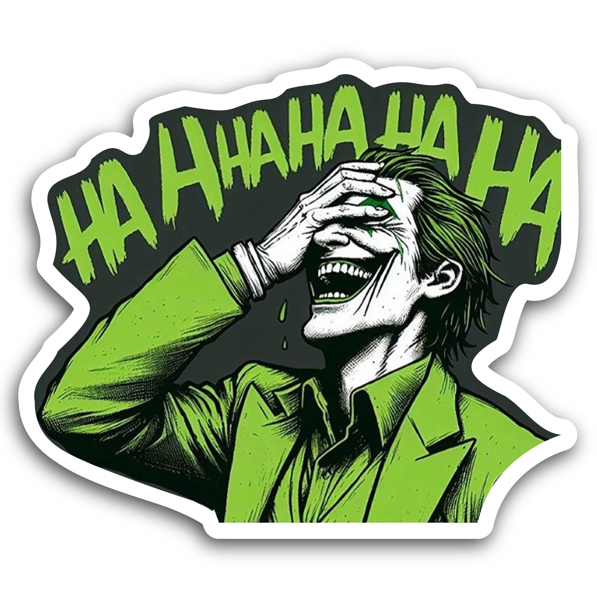 2 (Pieces) 3" and 5" Laughing Person Sticker, Waterproof Vinyl Decals for Many Purpose Like Cars, Tr