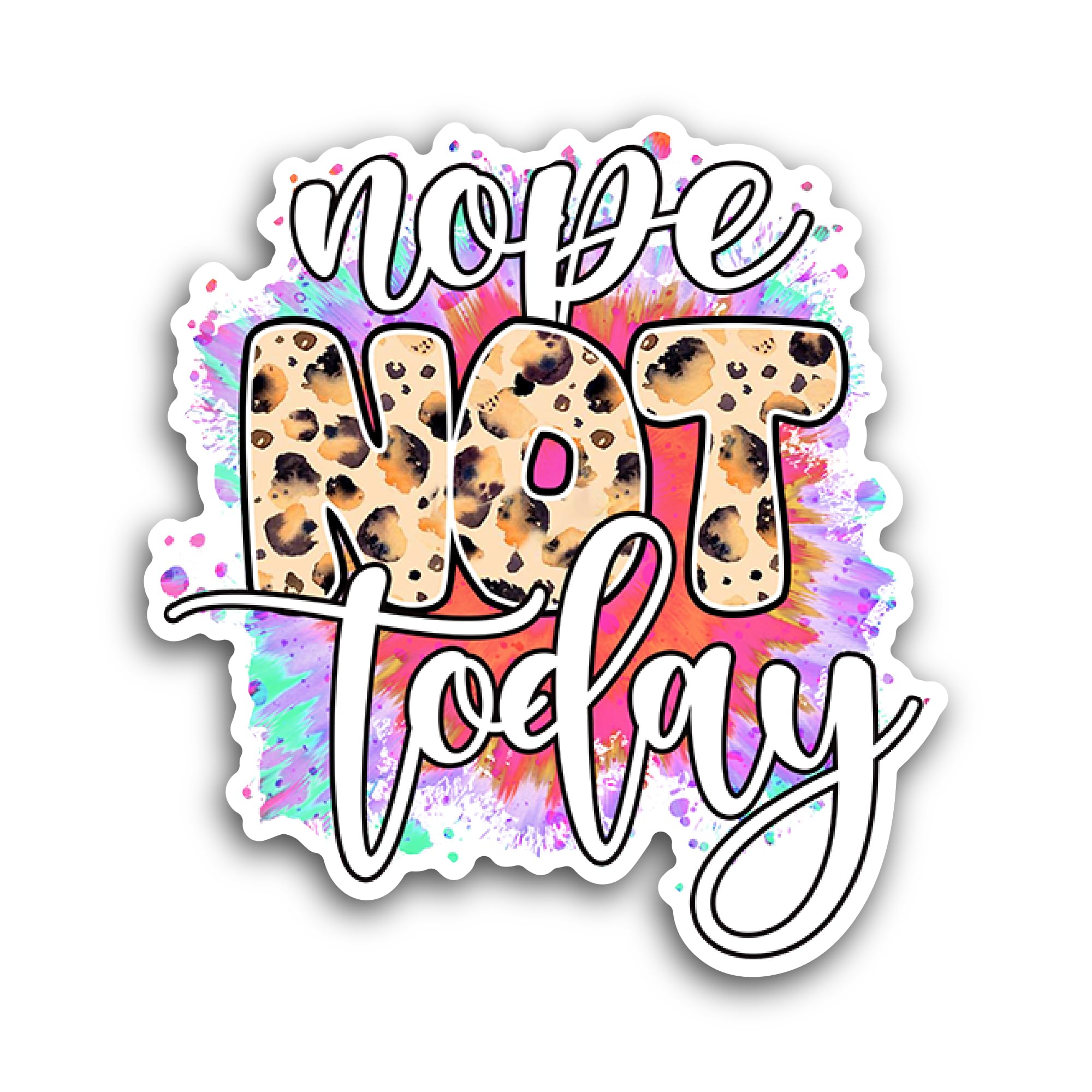 2 (Pieces) 3" and 5" Not Today Sticker, Waterproof Vinyl Decals for Many Purpose Like Cars, Trucks,
