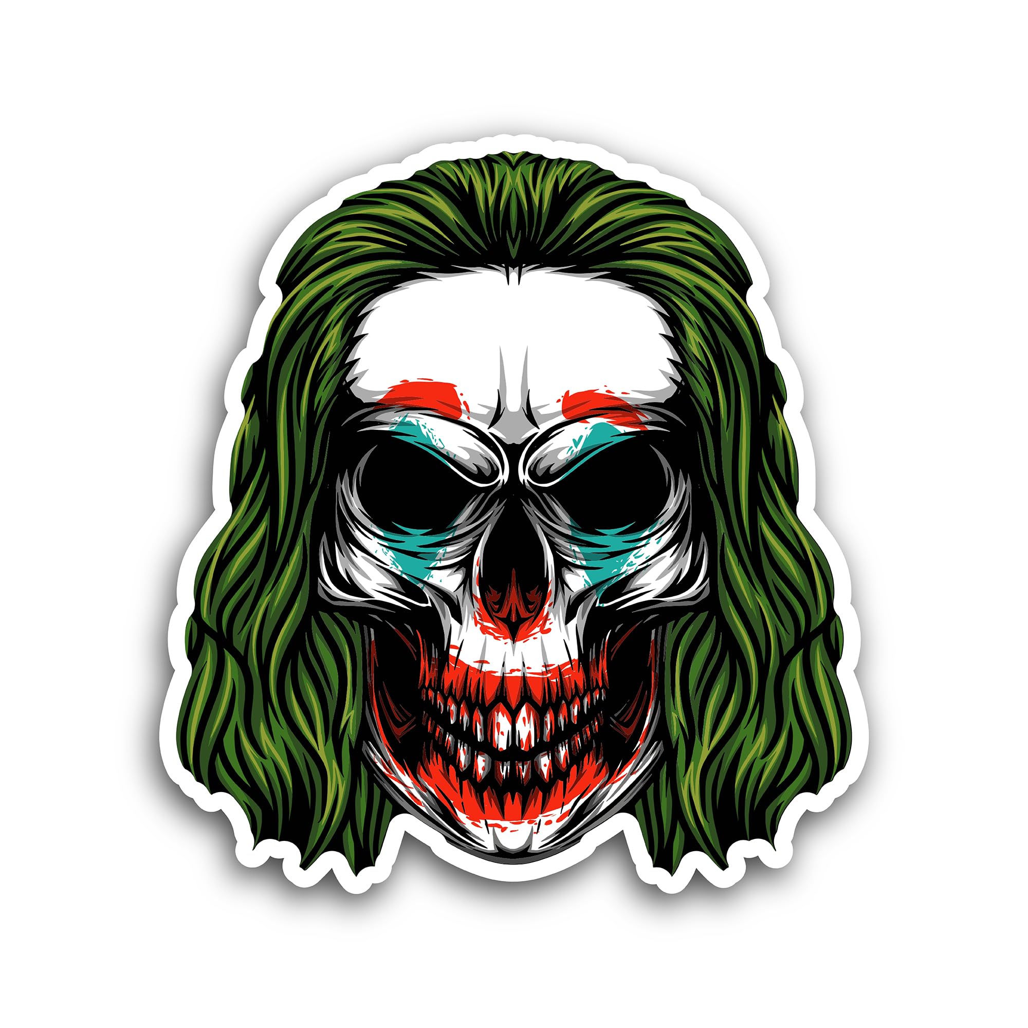2 (Pieces) 3" and 5" Evil Joker Sticker, Waterproof Vinyl Decals for Many Purpose Like Cars, Trucks,