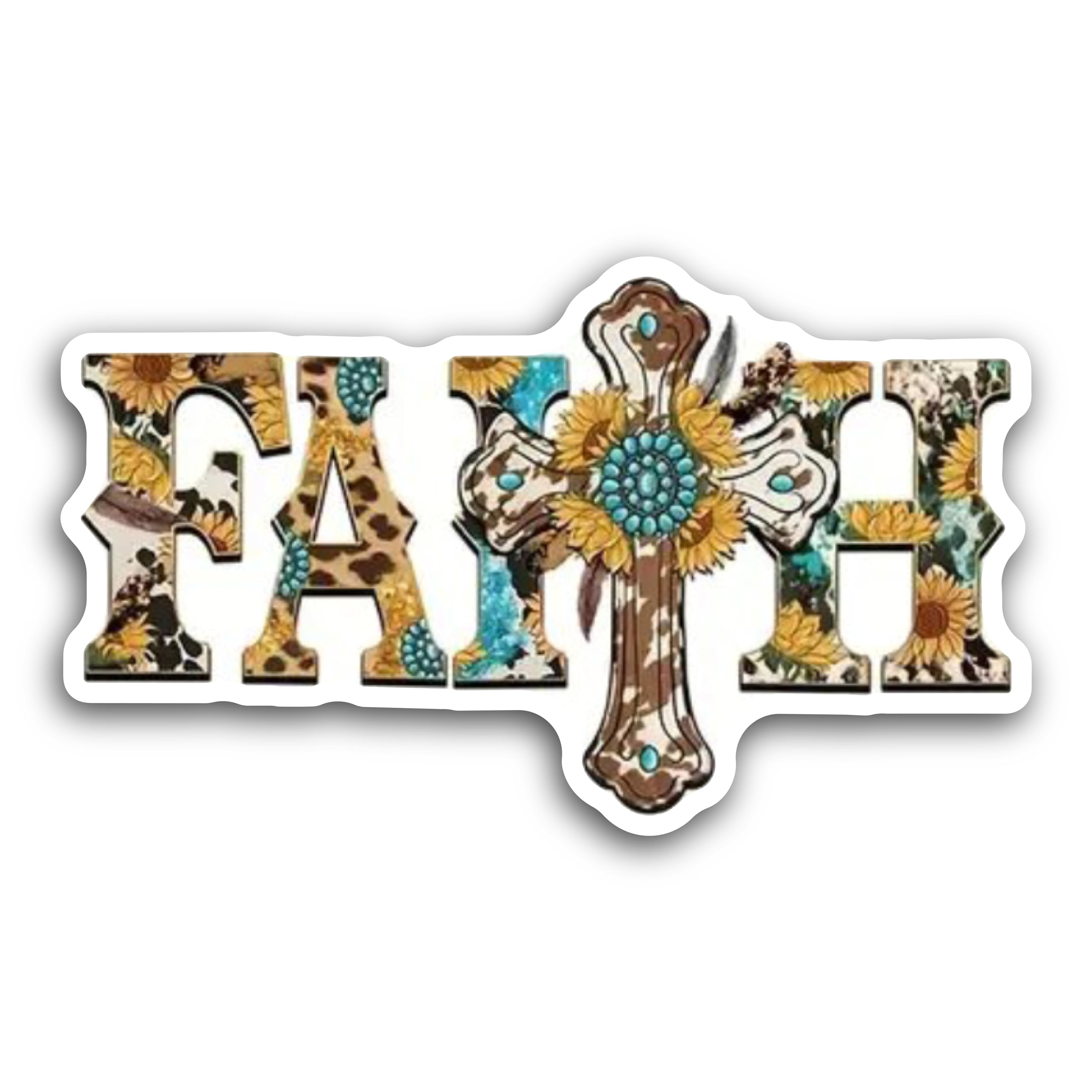 2 (Pieces) 3" and 5" Faith Message Sticker Decal Sticker, Waterproof Vinyl Decals for Many Purpose L