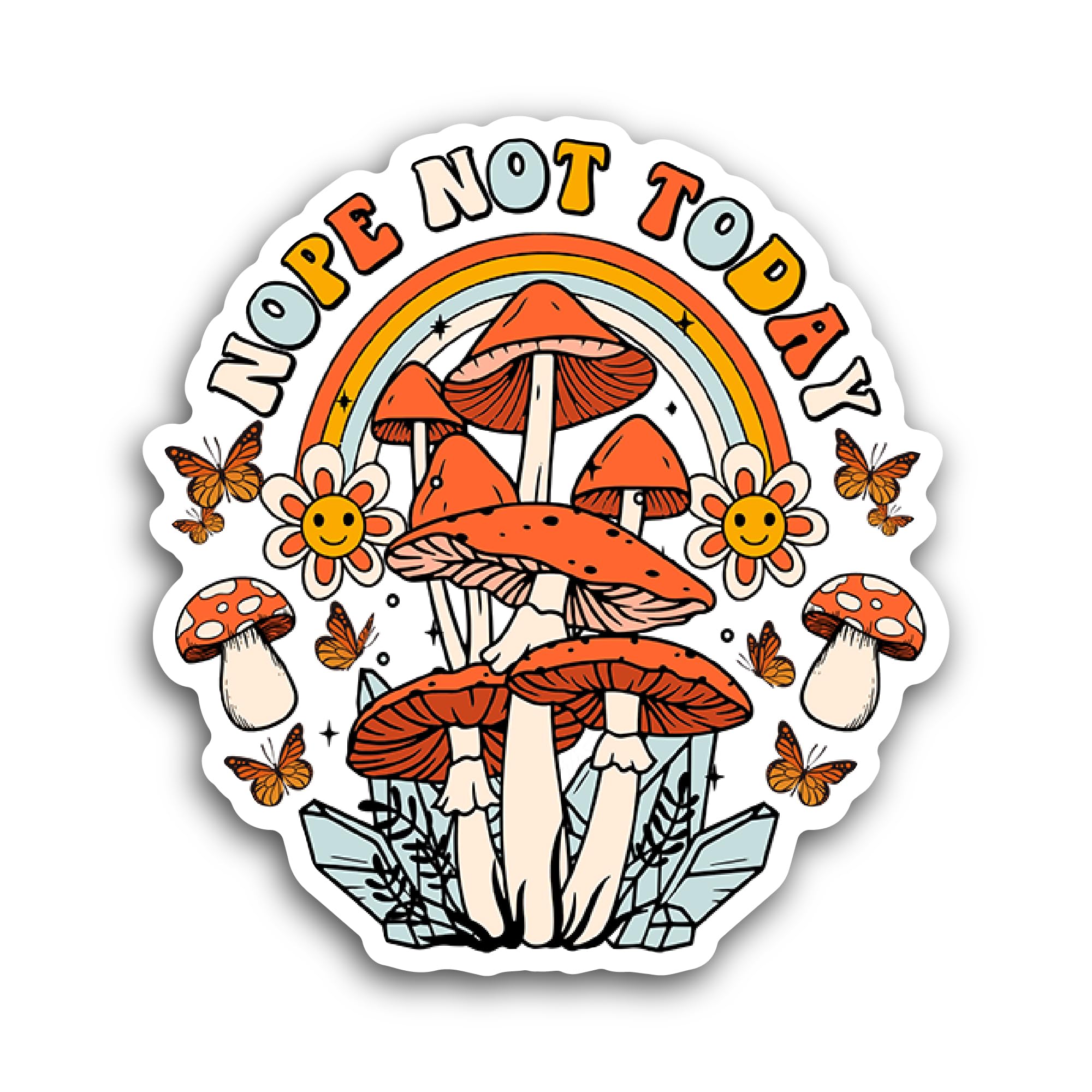 2 (Pieces) 3" and 5" Nope Not Today Sticker, Waterproof Vinyl Decals for Many Purpose Like Cars, Tru