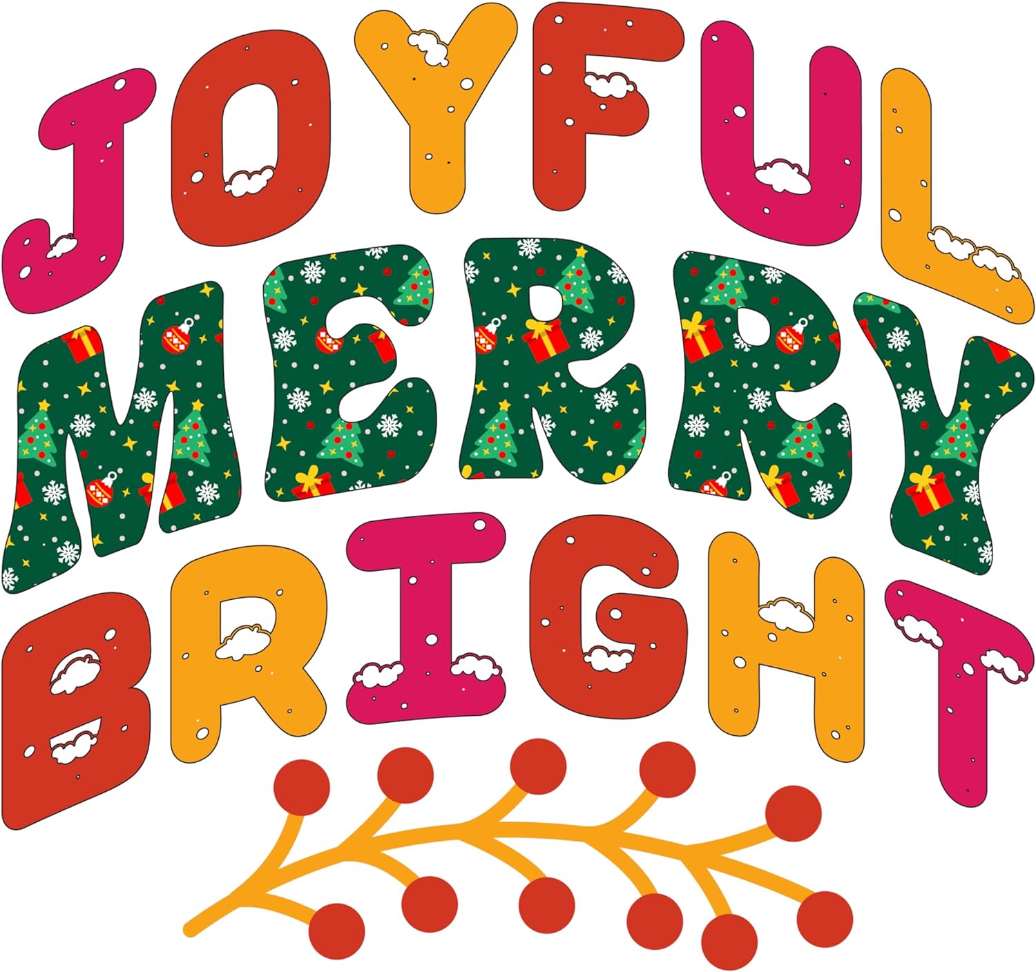 Inspirational Quote Joyful Merry Bright Motivational Sticker Vinyl Decal Motivation Stickers- 5" Vinyl Sticker Waterproof
