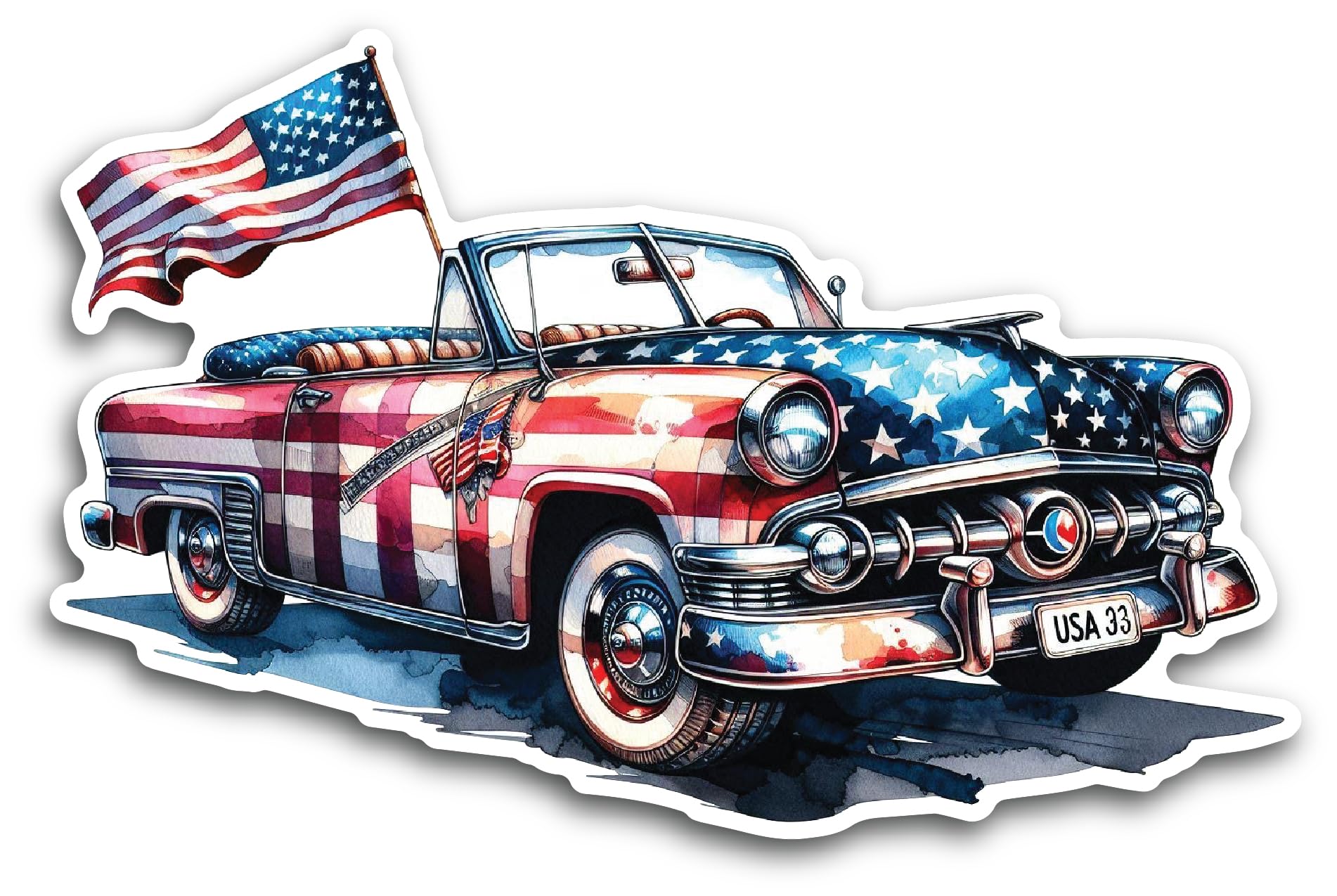 2 (Pieces) 3" and 5" American Flag Car Decal Sticker, Waterproof Vinyl Decals for Many Purpose Like