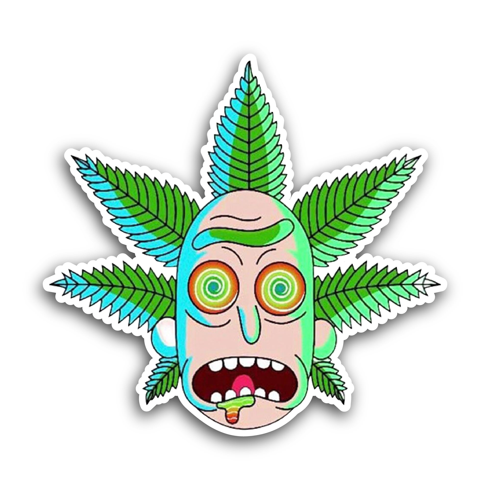 2 (Pieces) 3" and 5" Weed Hair Sticker, Waterproof Vinyl Decals for Many Purpose Like Cars, Trucks,
