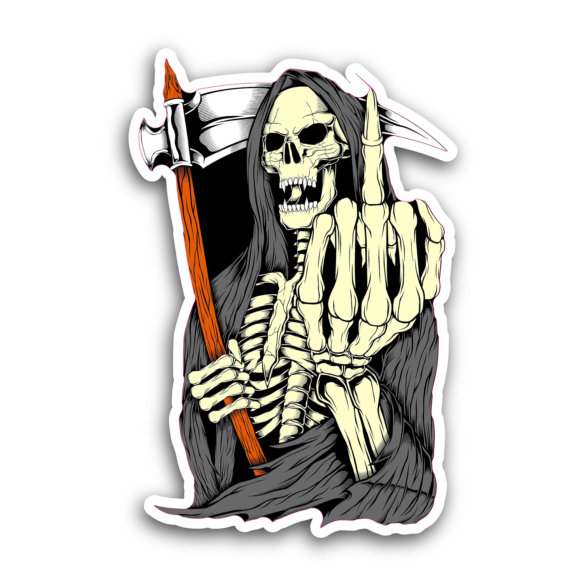 2 (Pieces) 3" and 5" Grim Reaper Skull Decal Sticker, Waterproof Vinyl Decals for Many Purpose Like
