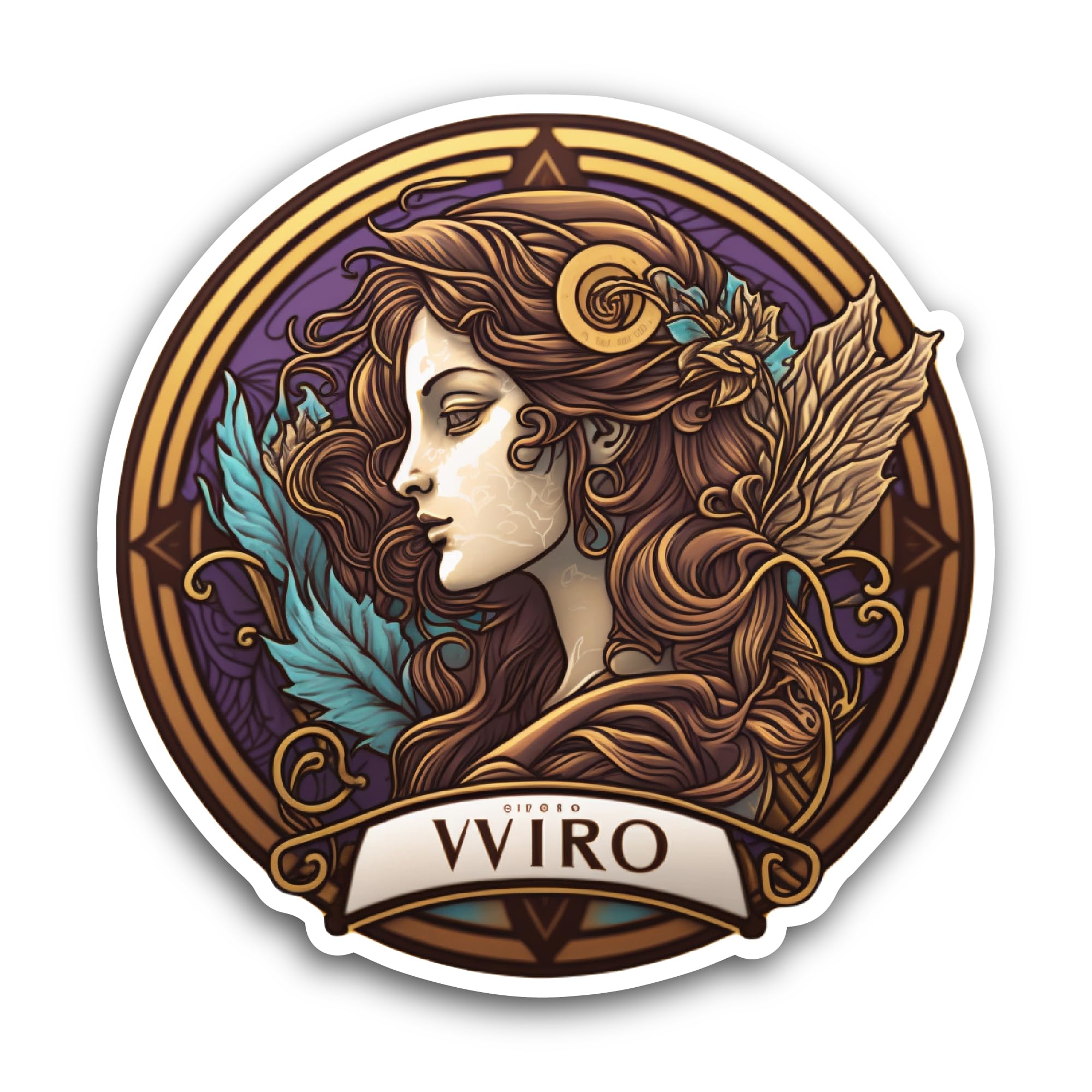 2 (Pieces) 3" and 5" Zodiac Sign Virgo Sticker, Waterproof Vinyl Decals for Many Purpose Like Cars,