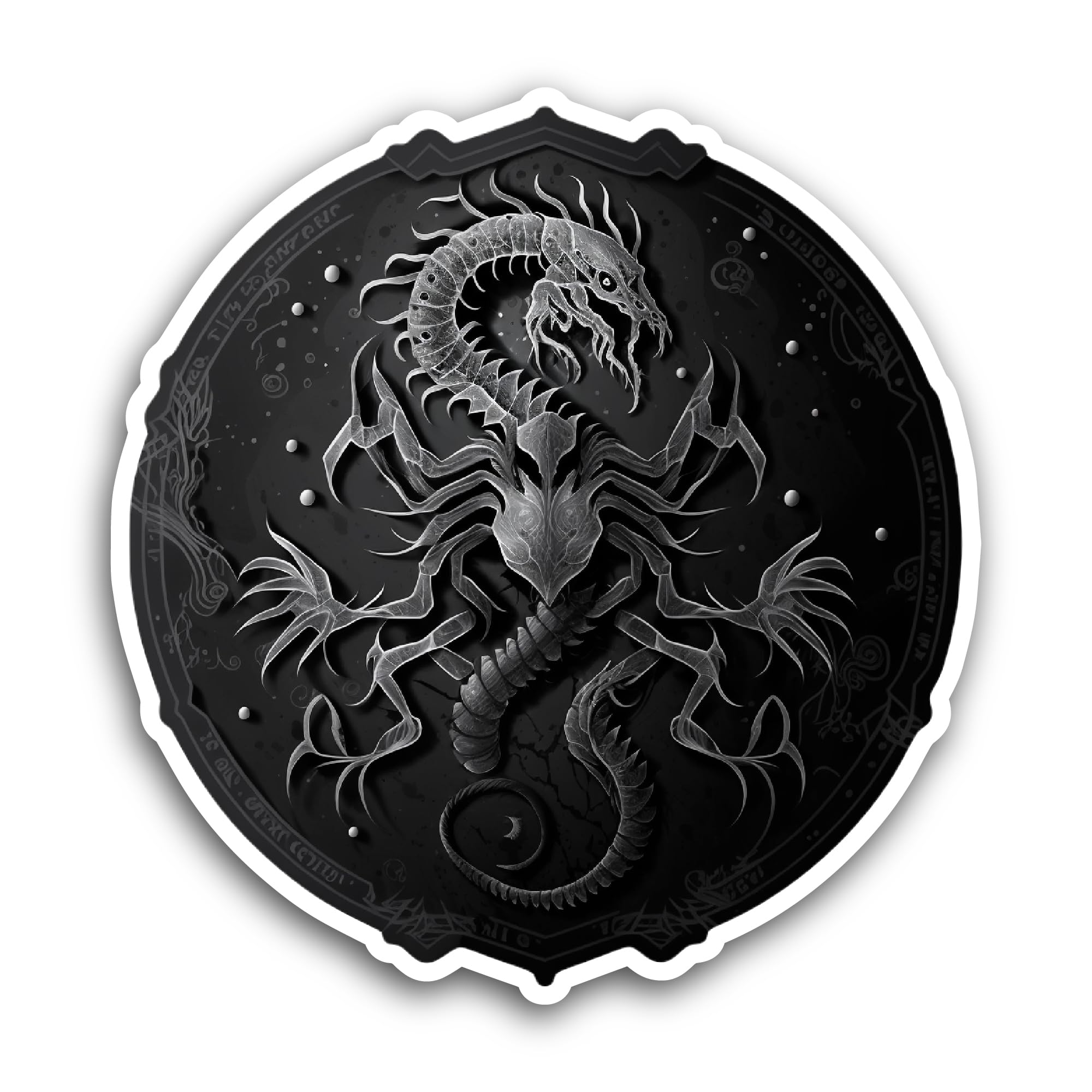 2 (Pieces) 3" and 5" Silver Dragon Sticker, Waterproof Vinyl Decals for Many Purpose Like Cars, Truc