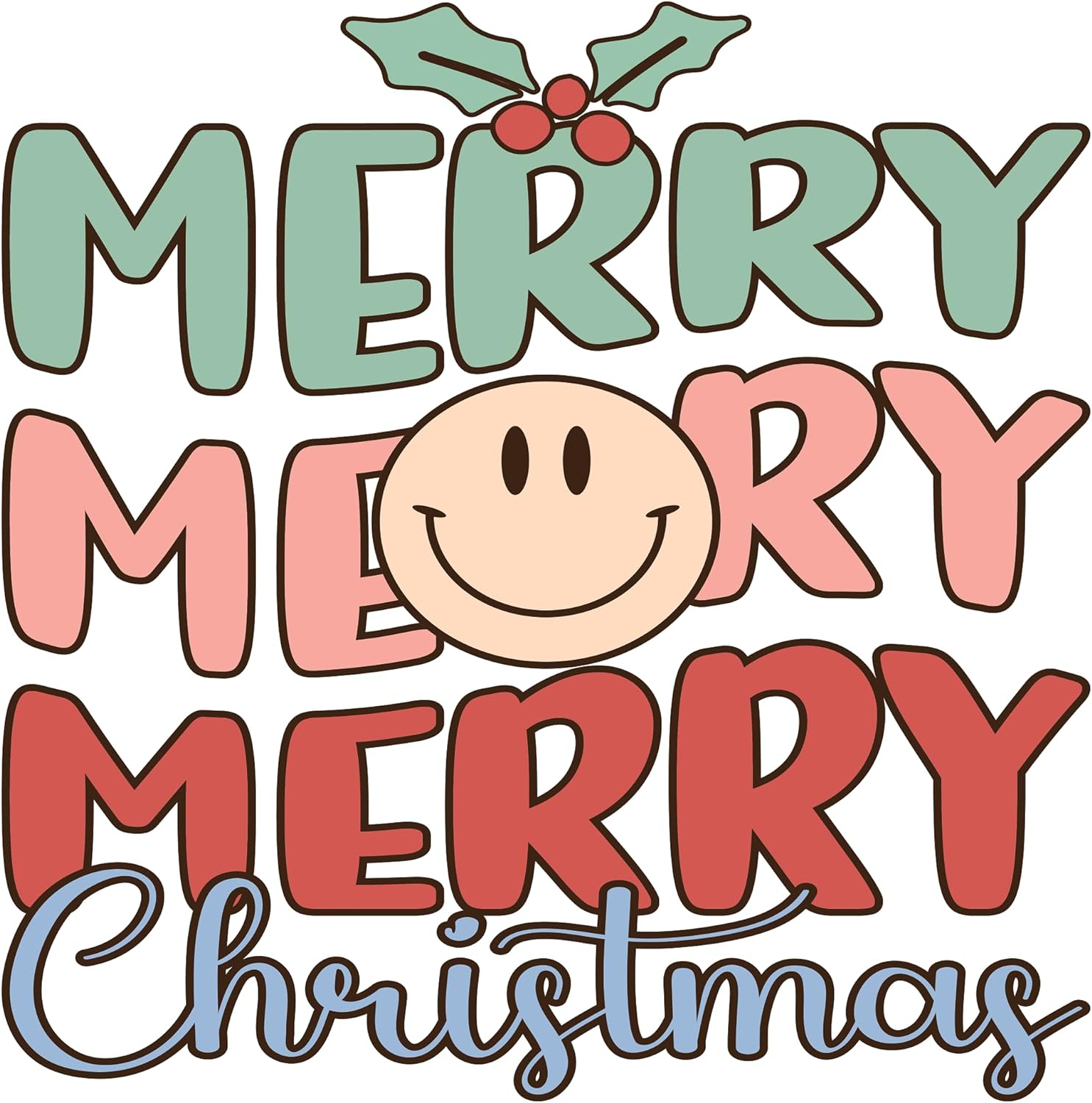 Inspirational Quote Merry Merry Christmas Motivational Sticker Vinyl Decal Motivation Stickers- 5" Vinyl Sticker Waterproof