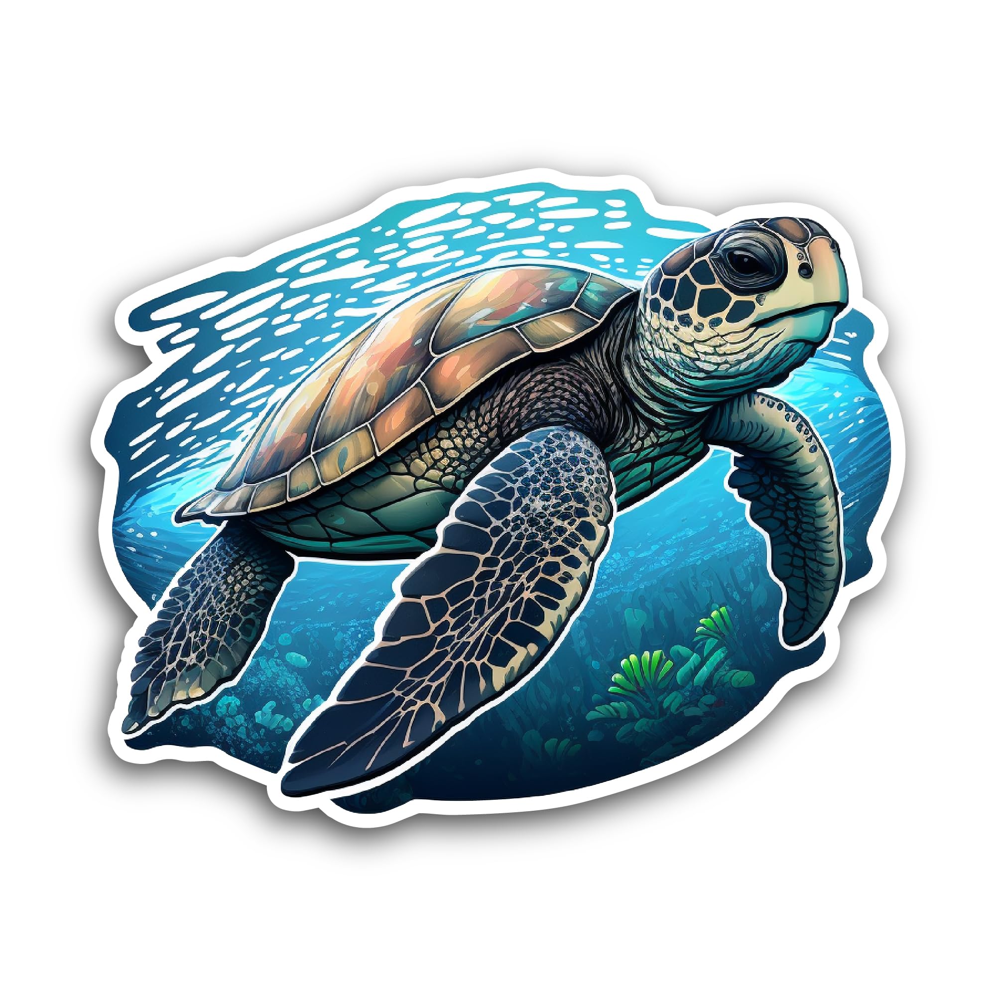 2 (Pieces) 3" and 5" Giant Turtle Sticker, Waterproof Vinyl Decals for Many Purpose Like Cars, Truck
