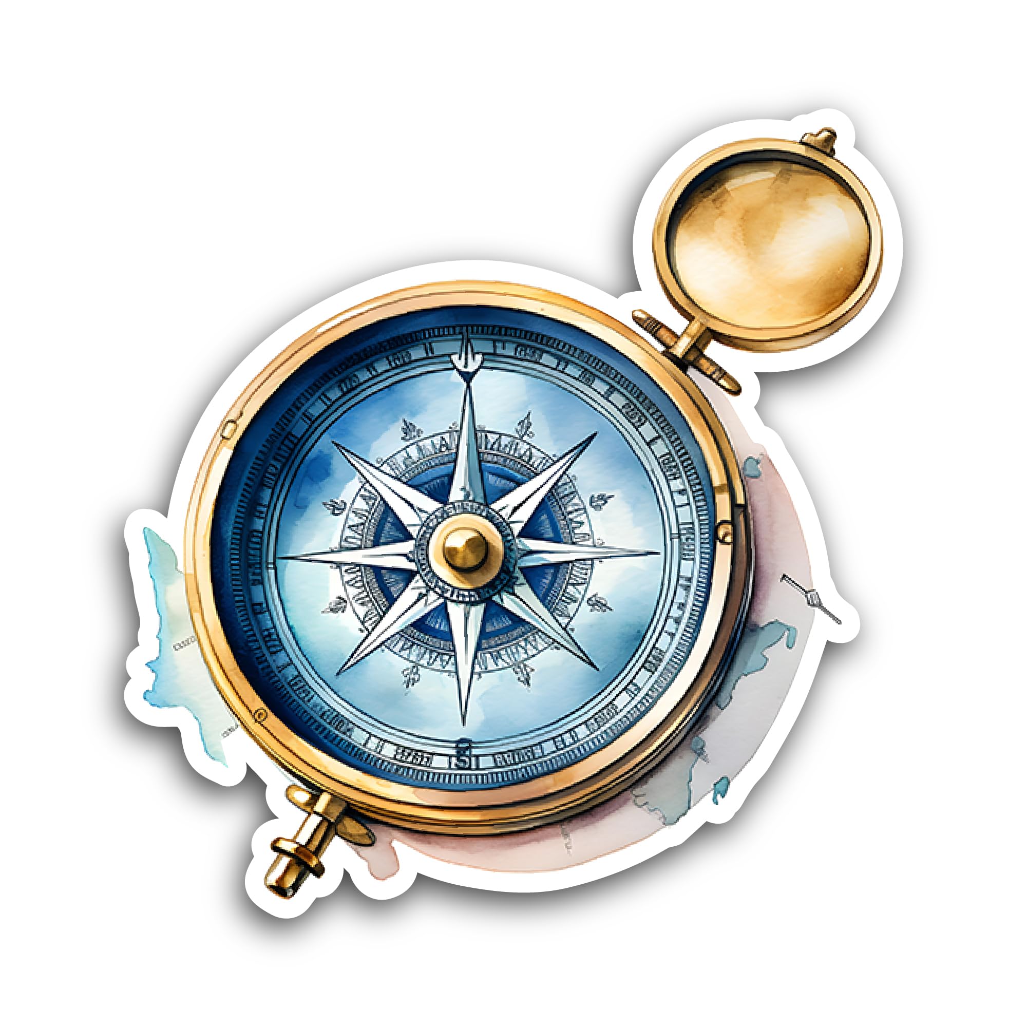 2 (Pieces) 3" and 5" Compass Art Sticker, Waterproof Vinyl Decals for Many Purpose Like Cars, Trucks
