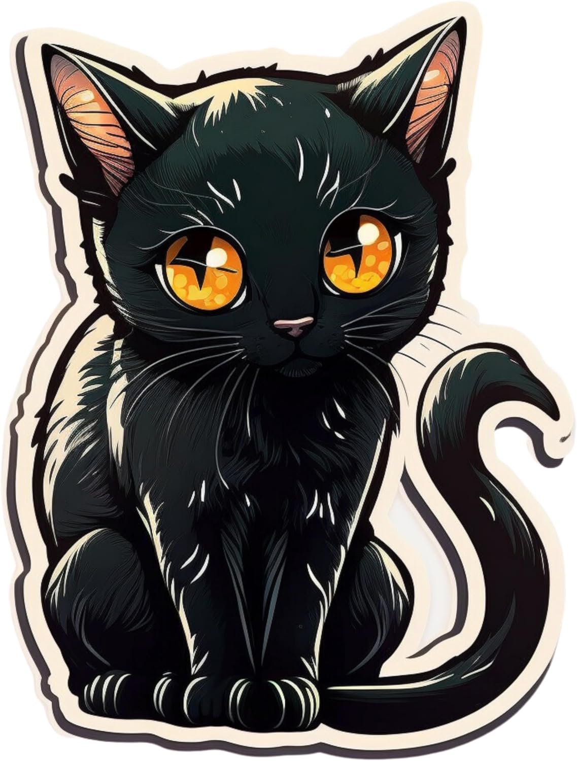 Inspirational Quote Cute Black Cat Motivational Sticker Vinyl Decal Motivation Stickers- 5" Vinyl Sticker Waterproof