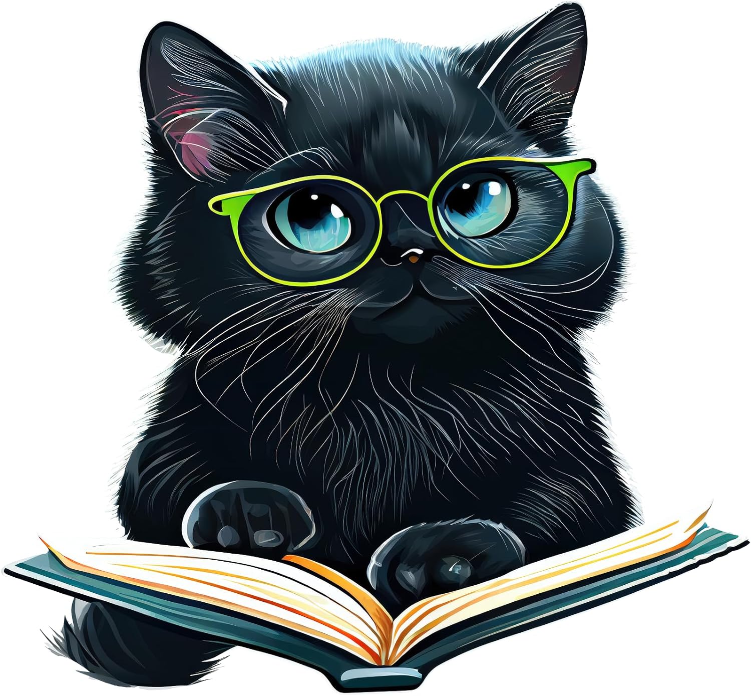 Inspirational Quote Black Cat Reading Book Motivational Sticker Vinyl Decal Motivation Stickers- 5" Vinyl Sticker Waterproof