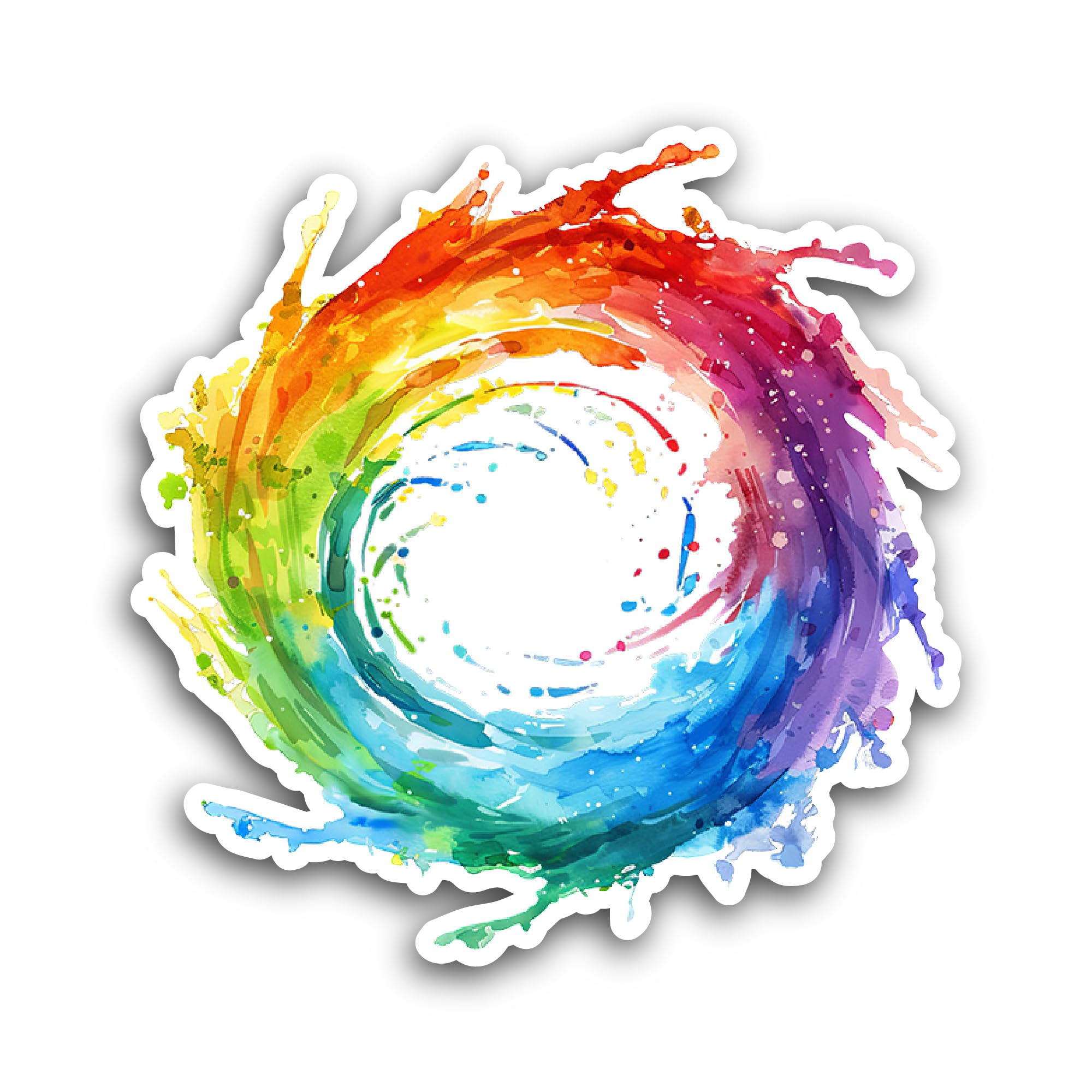 2 (Pieces) 3" and 5" Colorful Spiral Sticker, Waterproof Vinyl Decals for Many Purpose Like Cars, Tr