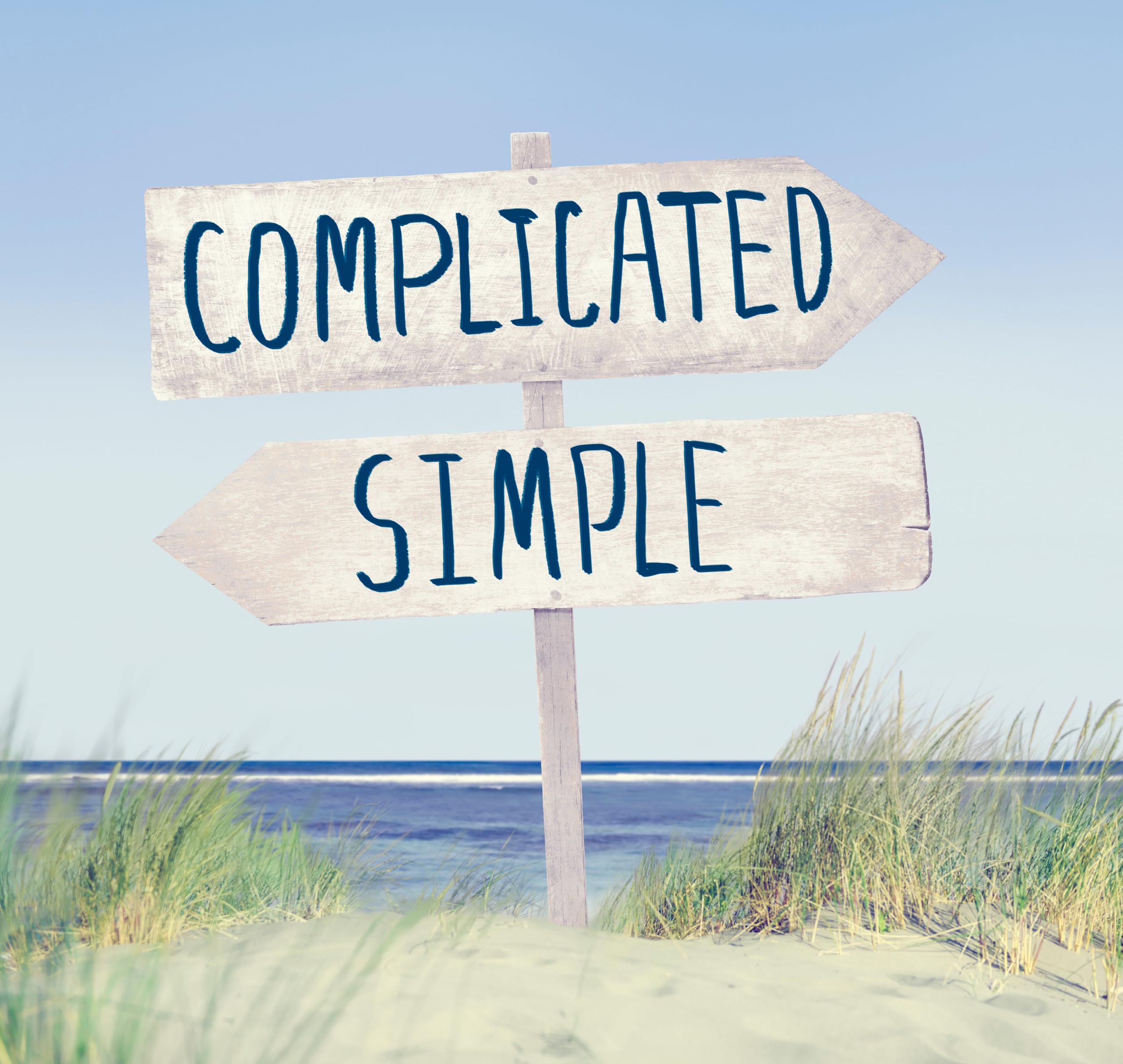 Direction Label on Beach with Complicated and Simple Text Sticker Vinyl Decal Motivation Stickers- 5