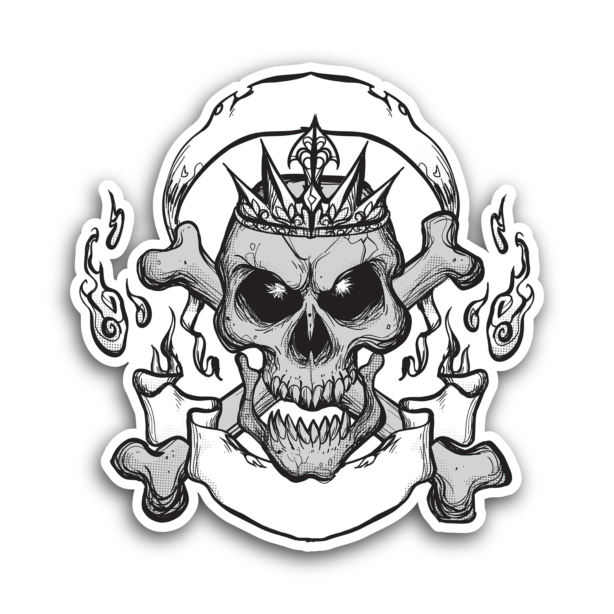 2 (Pieces) 3" and 5" Skull & Crossbones Decals Sticker, Waterproof Vinyl Decals for Many Purpose Lik
